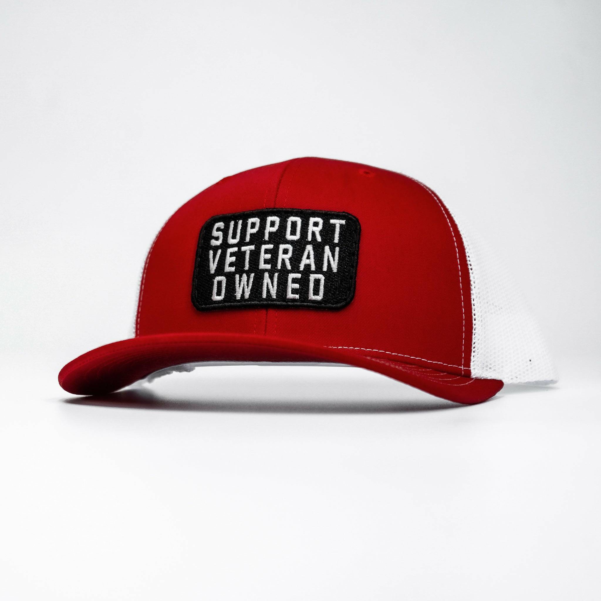 Support Veteran Owned Patch Mid-Profile Mesh Snapback - Combat Iron Apparel Co.