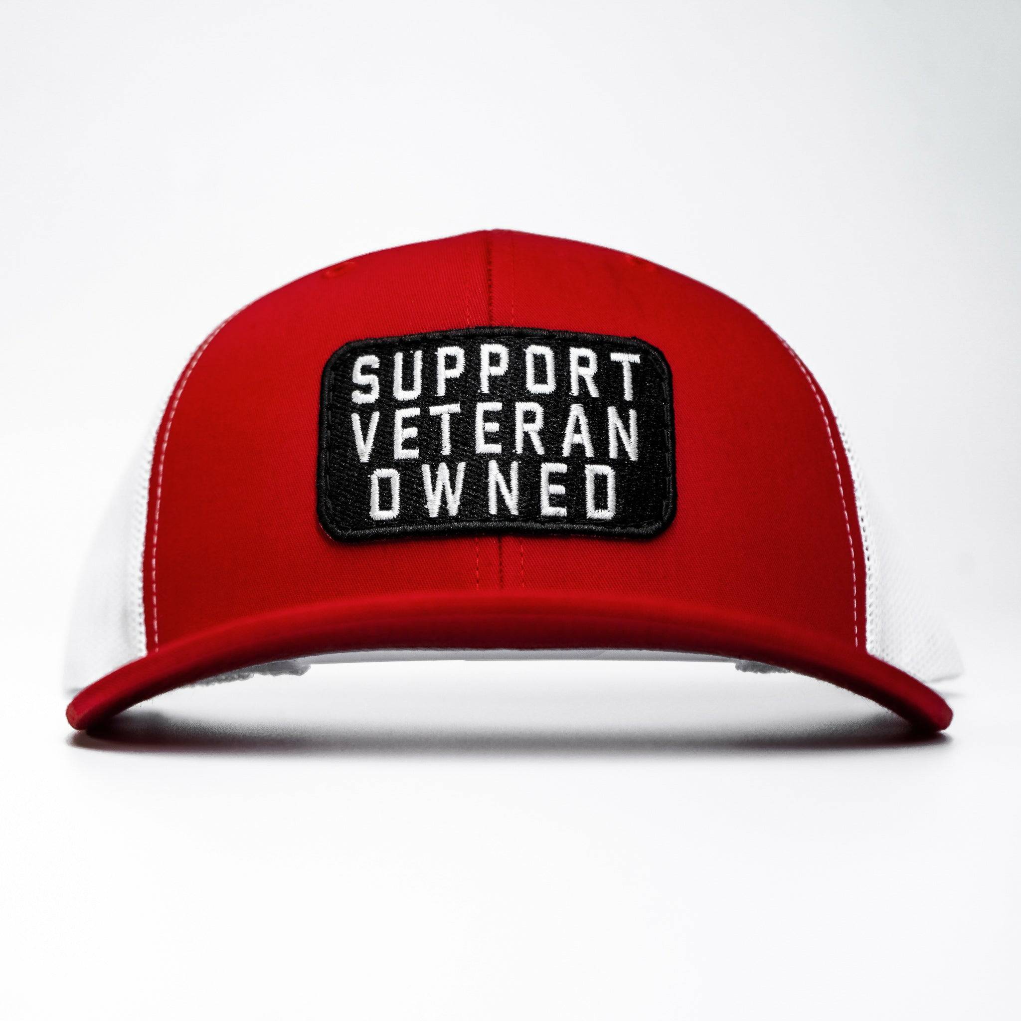 Support Veteran Owned Patch Mid-Profile Mesh Snapback - Combat Iron Apparel Co.