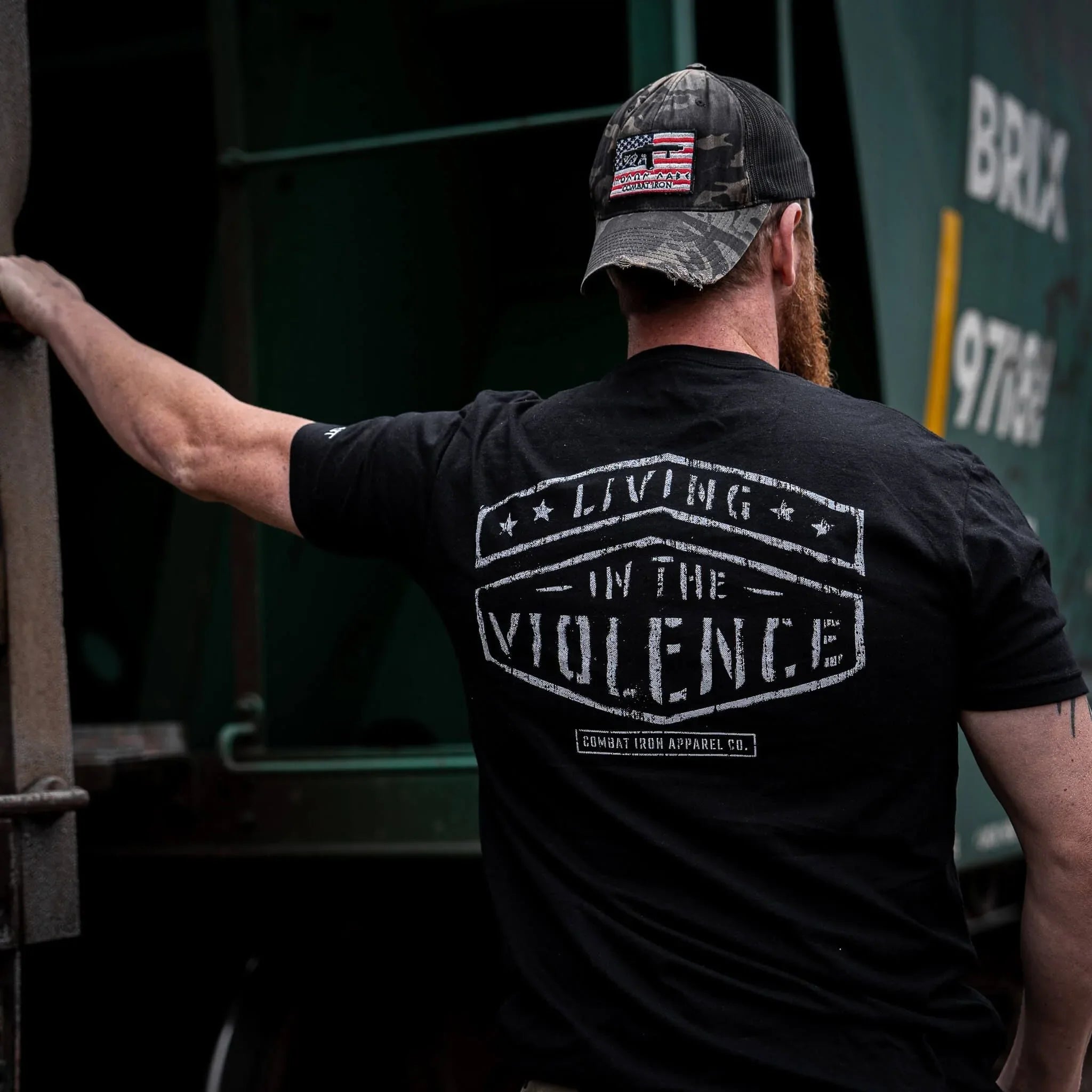 LIVING IN THE VIOLENCE MEN’S T-SHIRT - Combat Iron Apparel Co.