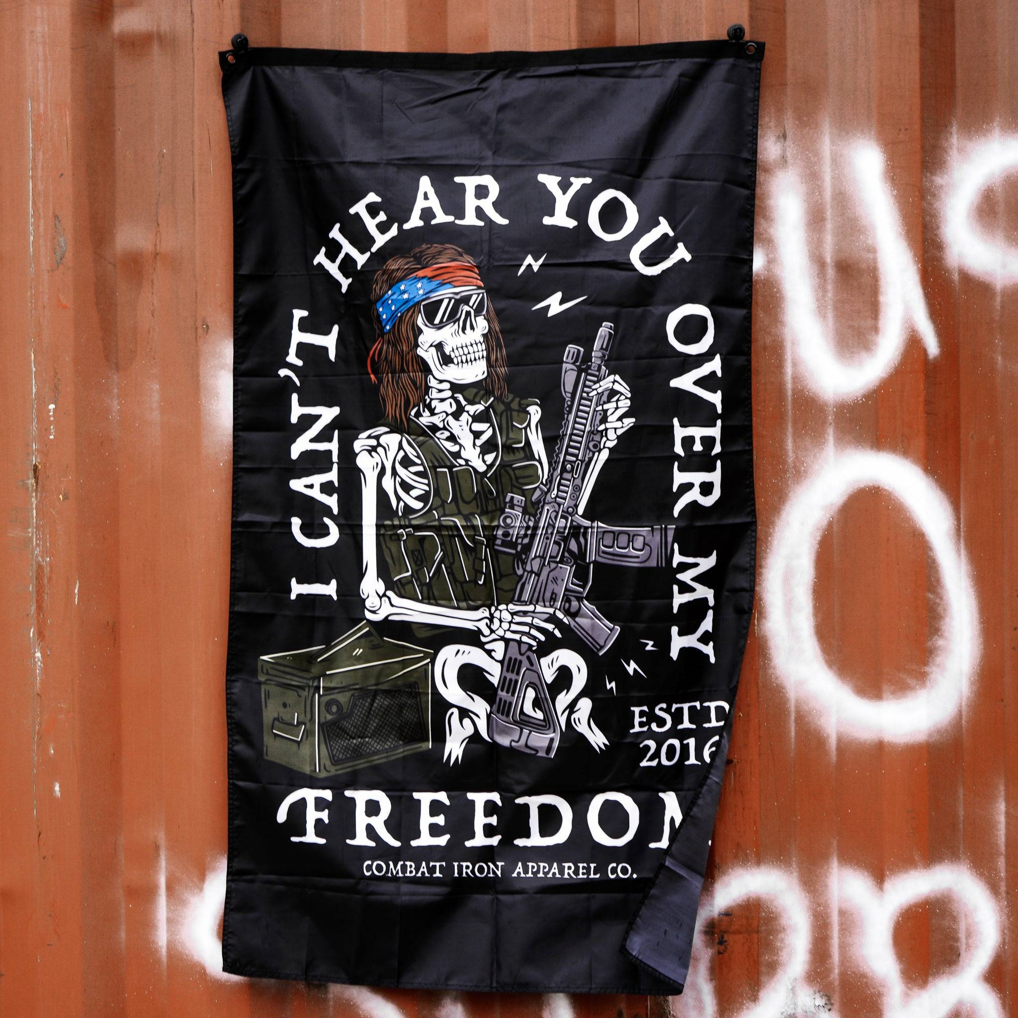 I Can't Hear You Over All My Freedom AR Guitar Rocker 3' X 5' Wall Flag  - Combat Iron Apparel Co.