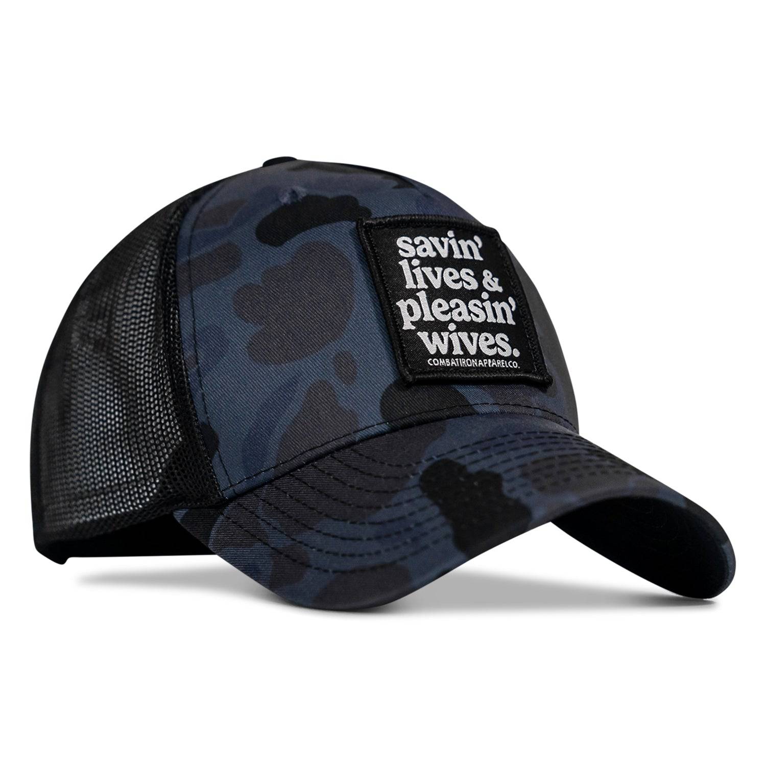 Savin' Lives & Pleasin' Wives Patch SnapBack Hat - Combat Iron Apparel Co.