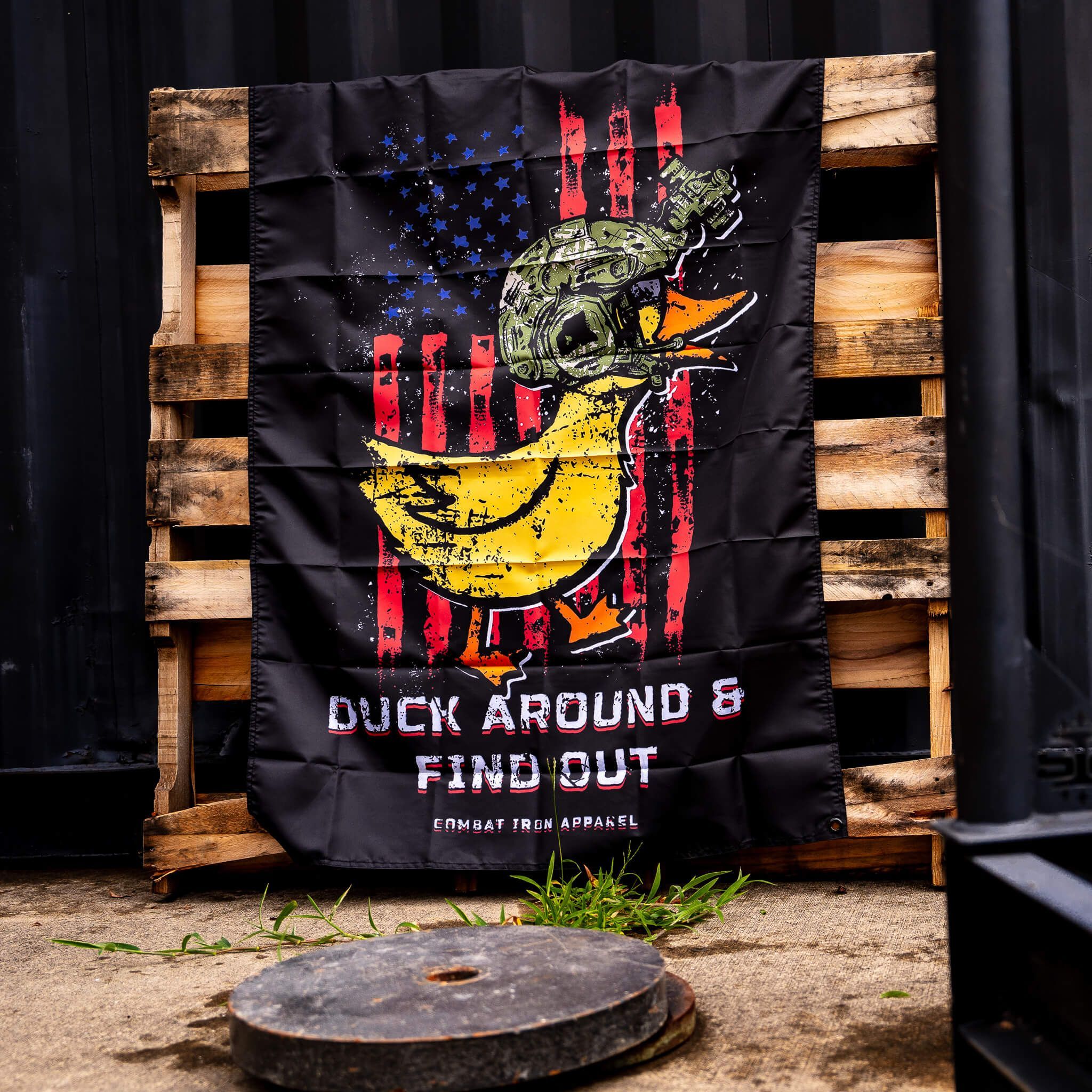Duck Around & Find Out 3 X 4 Wall Flag  - Combat Iron Apparel Co.