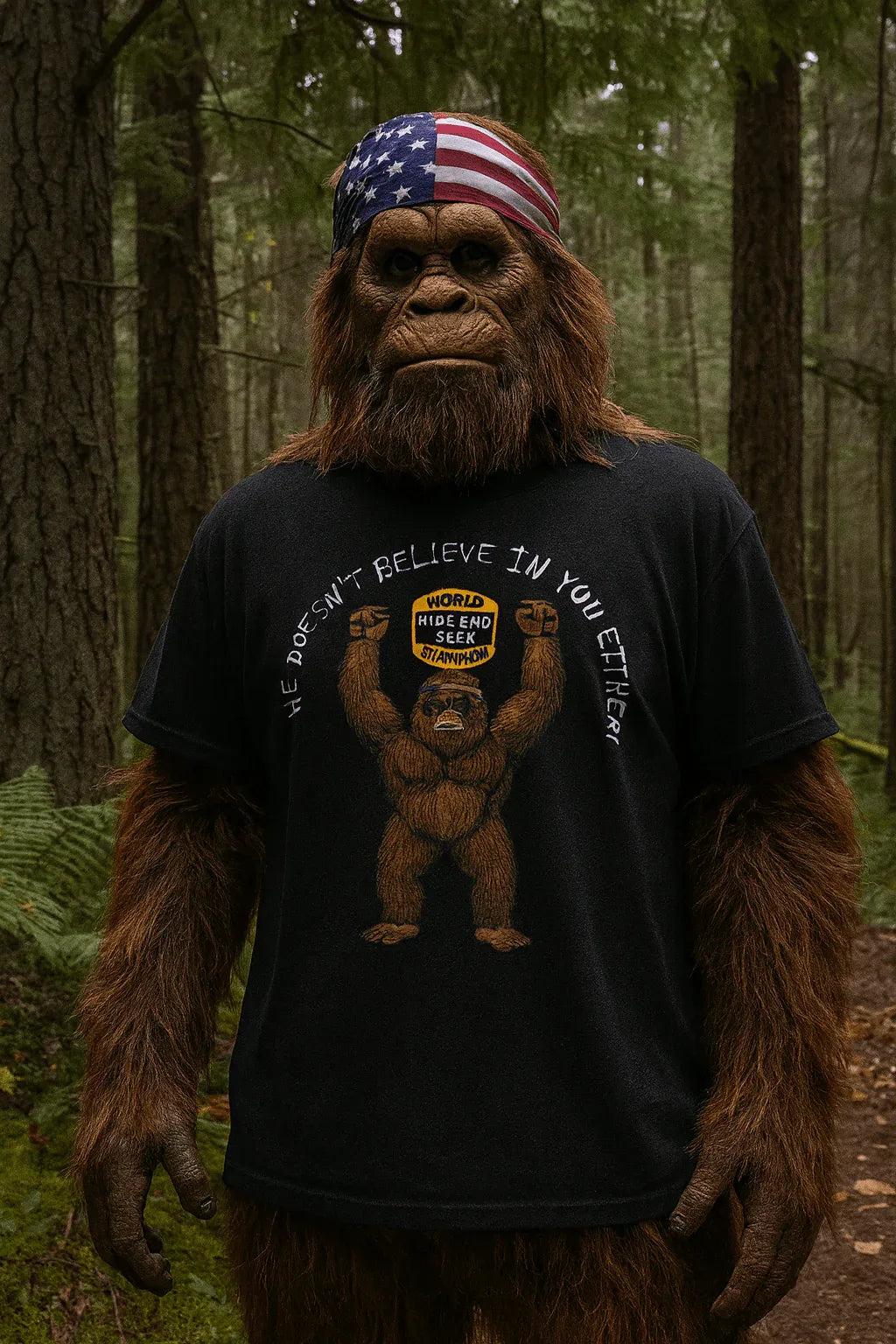 POTM September 2025 - Bigfoot Doesn't Believe In You Either - Unisex t-shirt