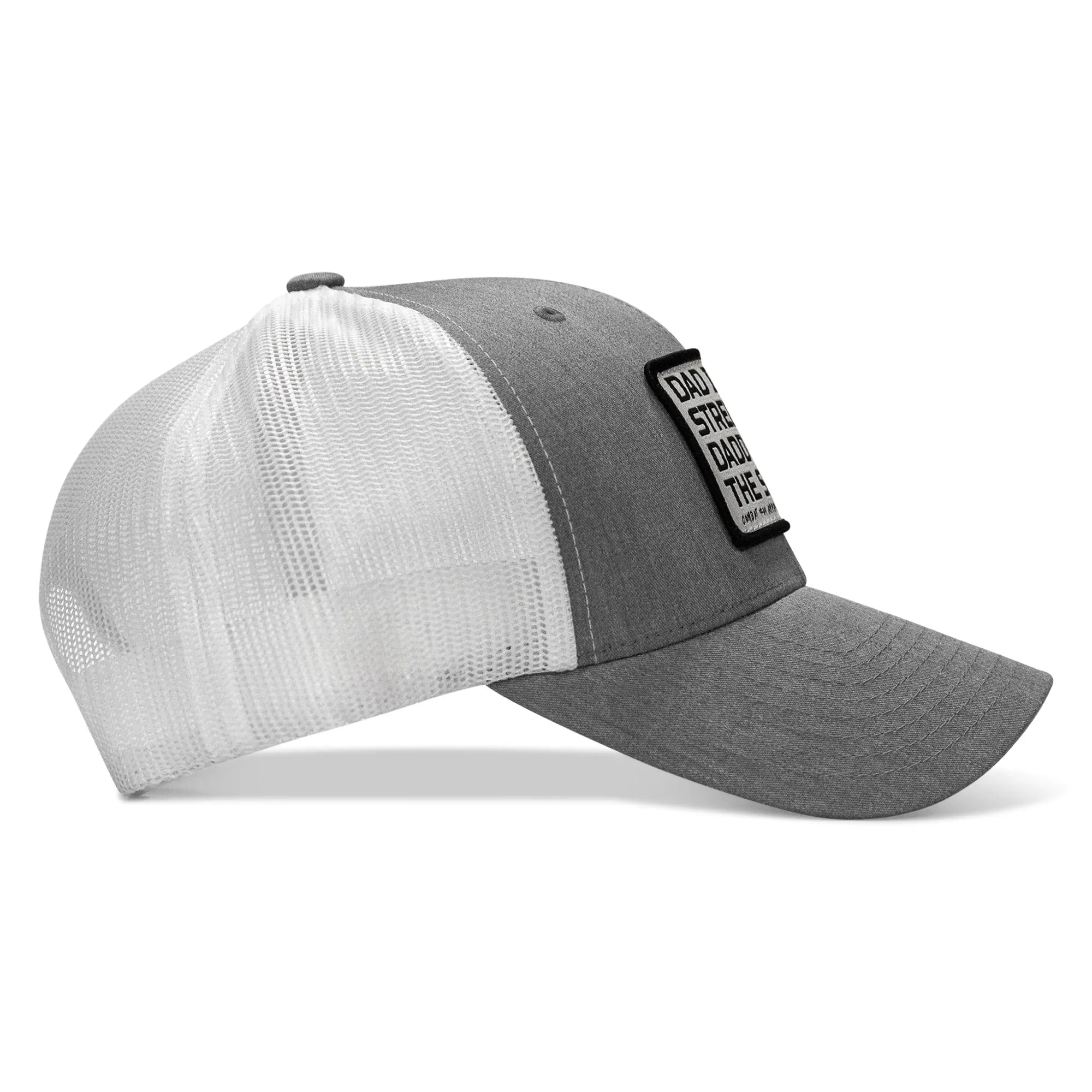 Dad In The Streets. Daddy In The Sheets. White Patch Snapback Hat - Combat Iron Apparel Co.