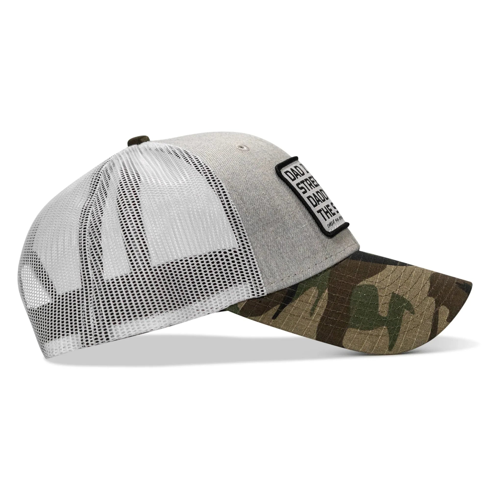 Dad In The Streets. Daddy In The Sheets. White Patch Snapback Hat - Combat Iron Apparel Co.