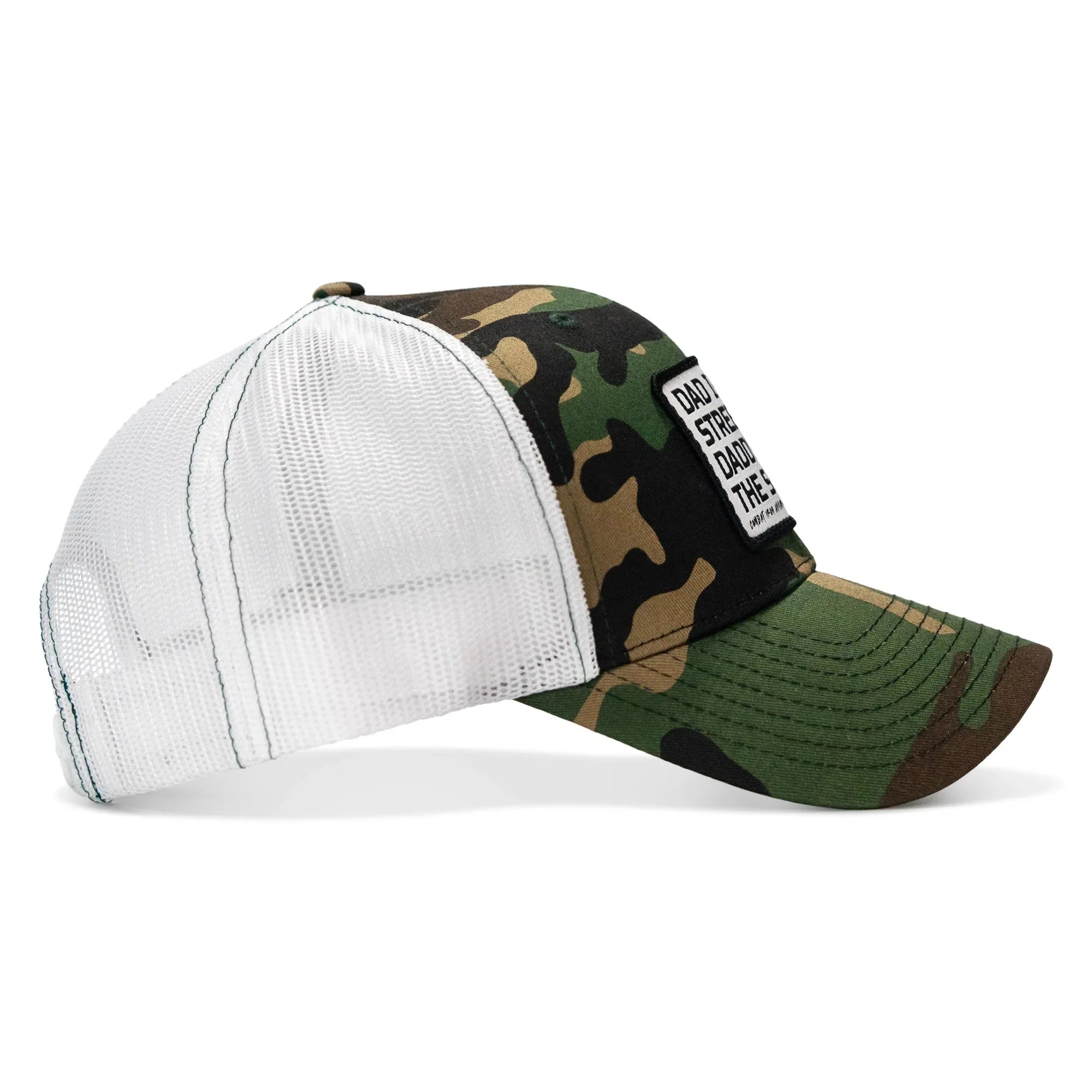Dad In The Streets. Daddy In The Sheets. White Patch Snapback Hat - Combat Iron Apparel Co.