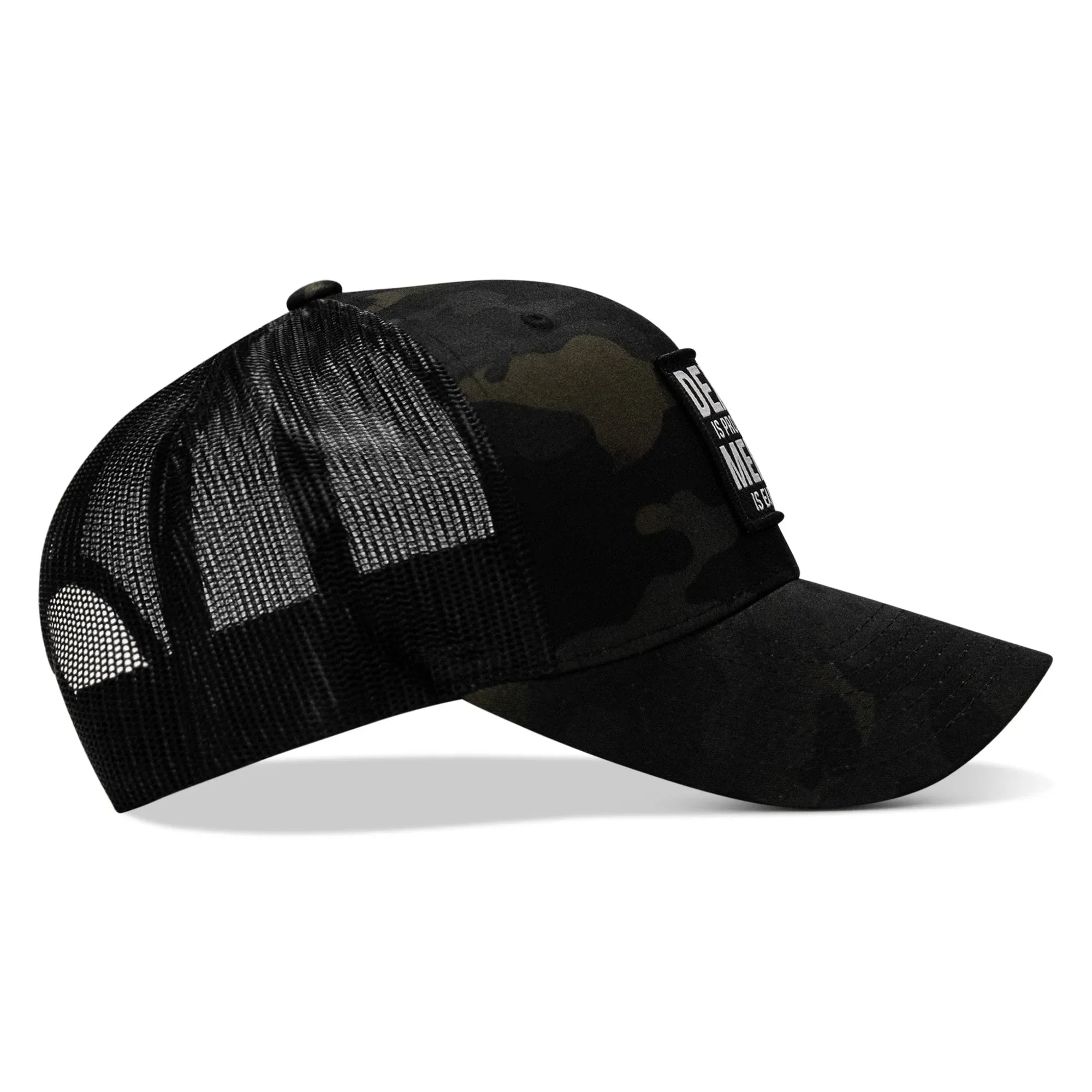 Death Is Promised. Mercy Is Earned Patch Snapback Hat - Combat Iron Apparel Co.