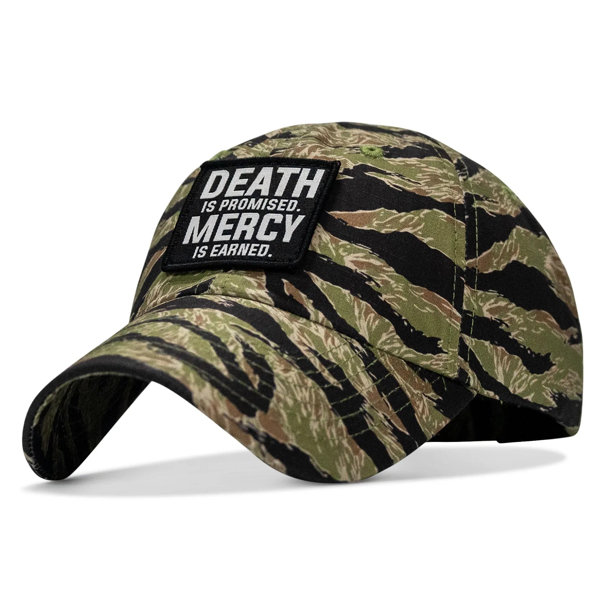 Death Is Promised. Mercy Is Earned Patch. Tactical Ripstop Mesh Snapback Hat - Combat Iron Apparel Co.