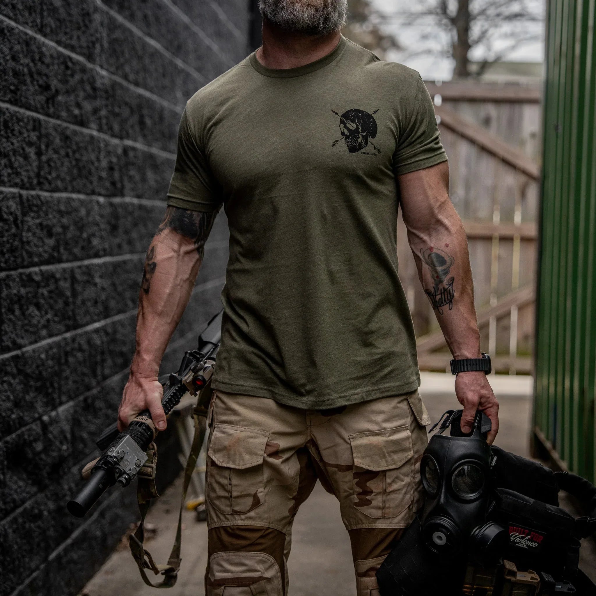 Death Is Promised. Mercy Is Earned Men's T-Shirt - Combat Iron Apparel Co.
