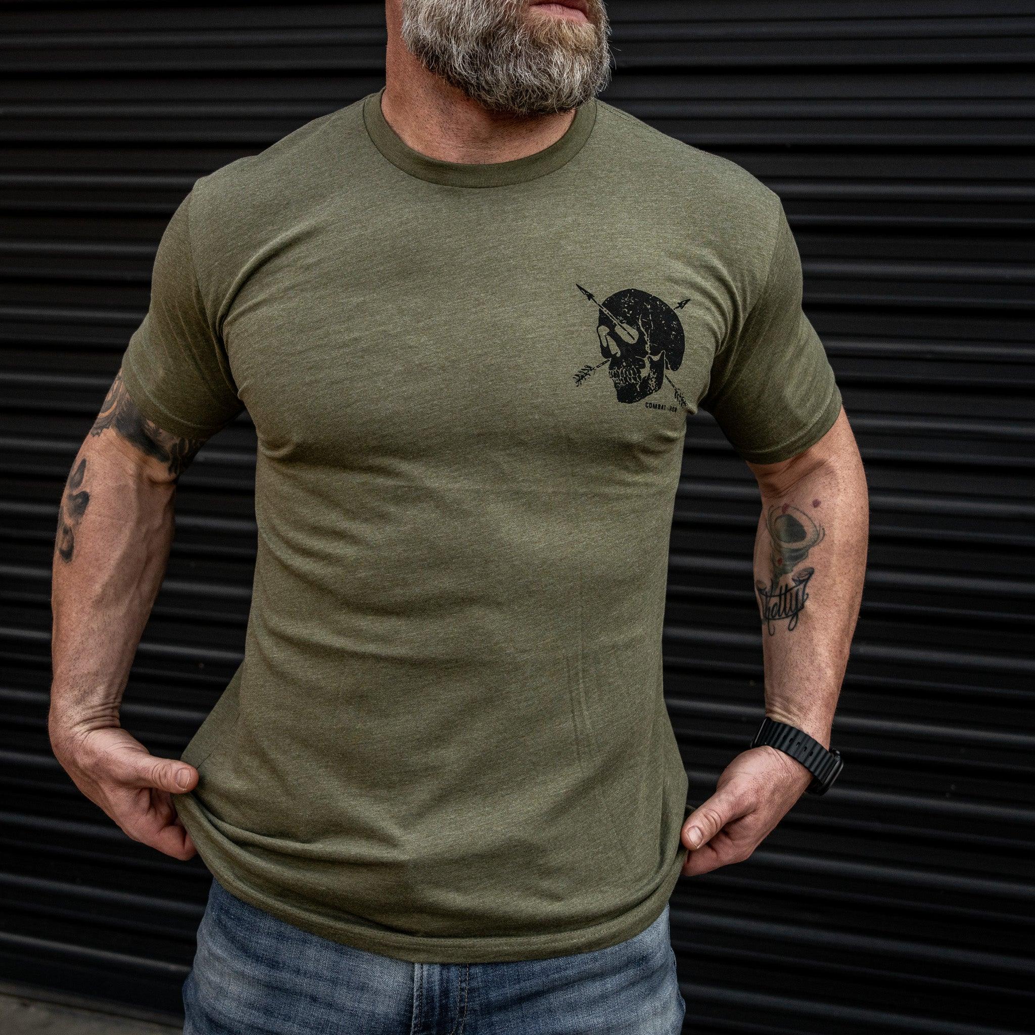 Death Is Promised. Mercy Is Earned Men's T-Shirt - Combat Iron Apparel Co.