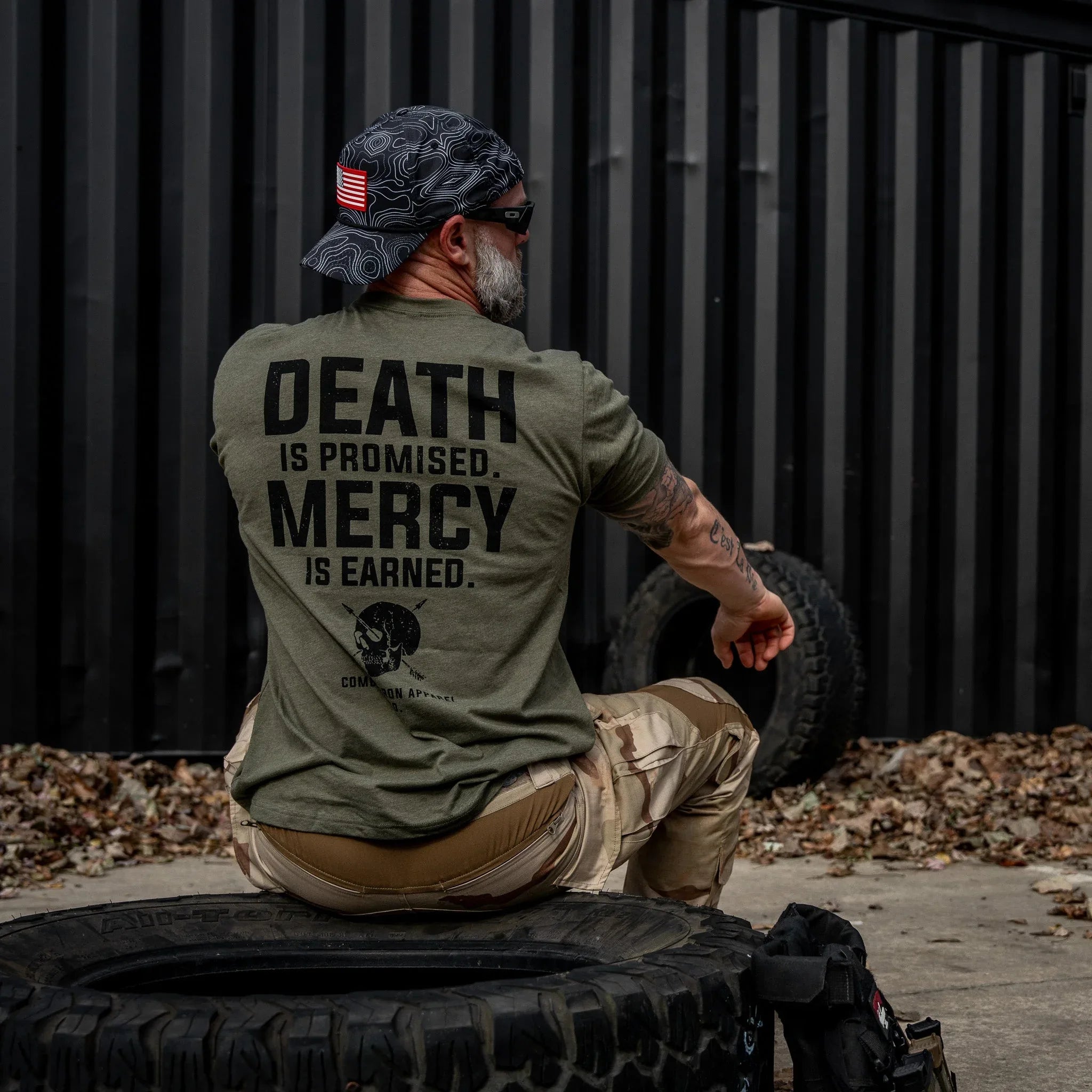 Death Is Promised. Mercy Is Earned Men's T-Shirt - Combat Iron Apparel Co.