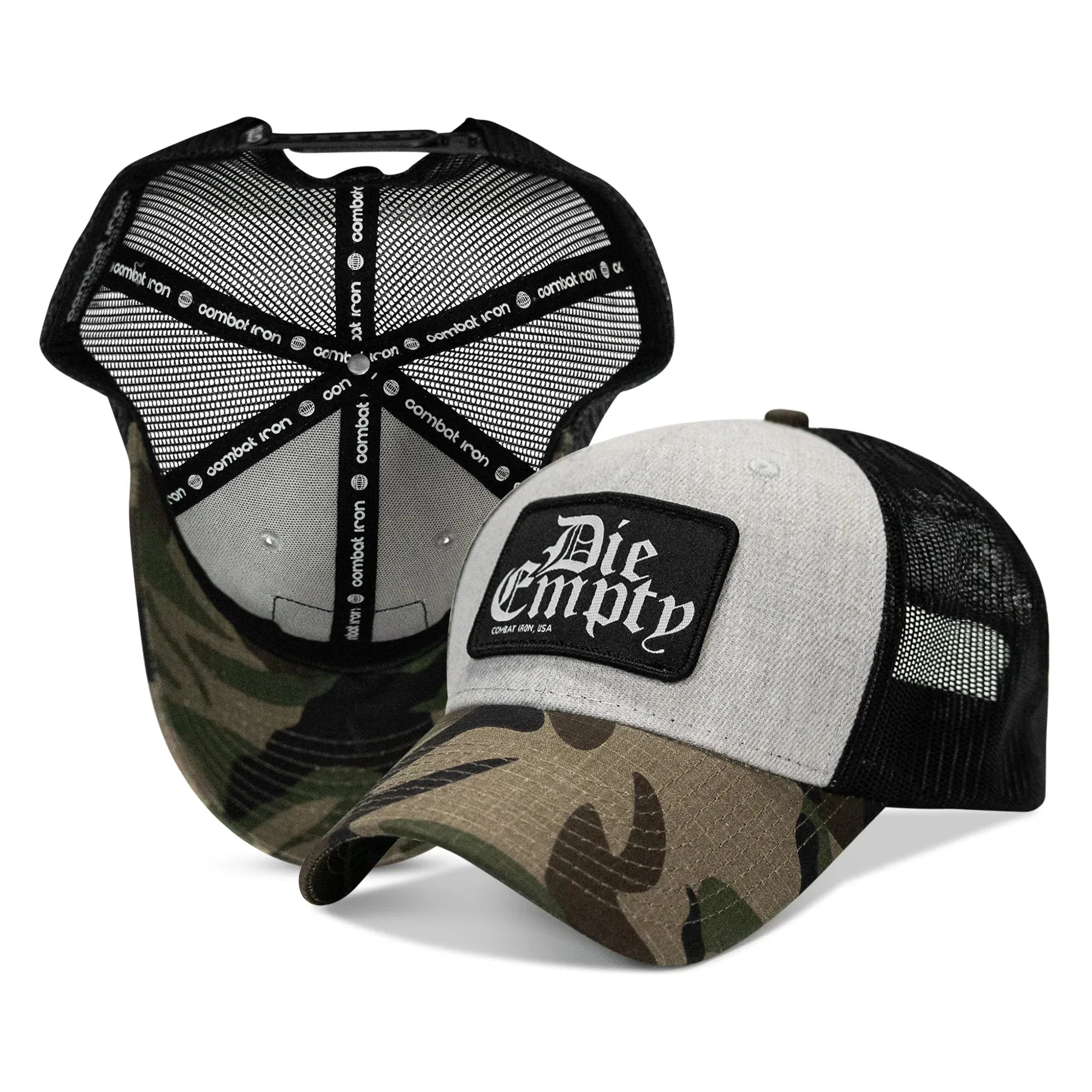 Die Empty Black Patch Snapback Hat - Combat Iron Apparel Co.