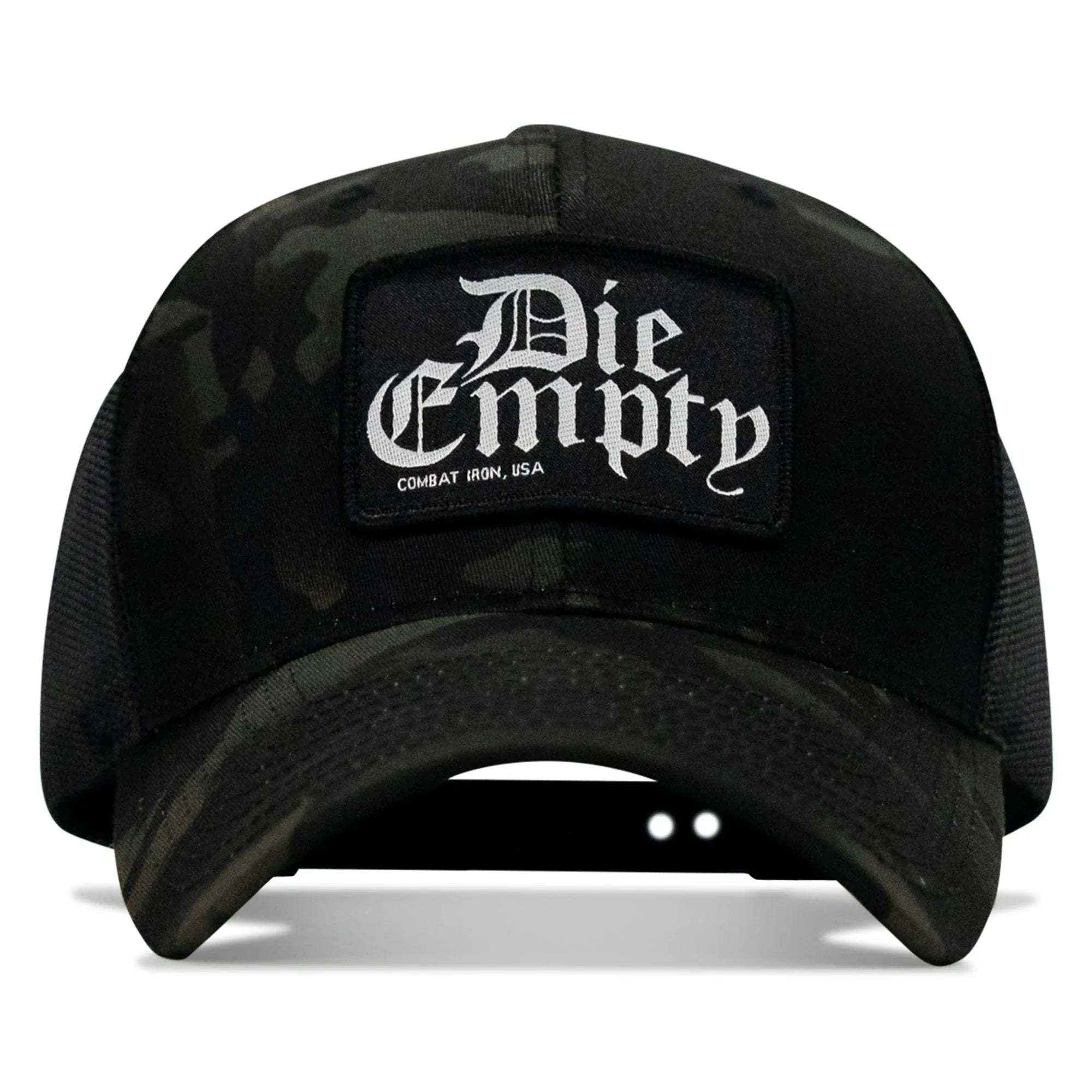 Die Empty Black Patch Snapback Hat - Combat Iron Apparel Co.