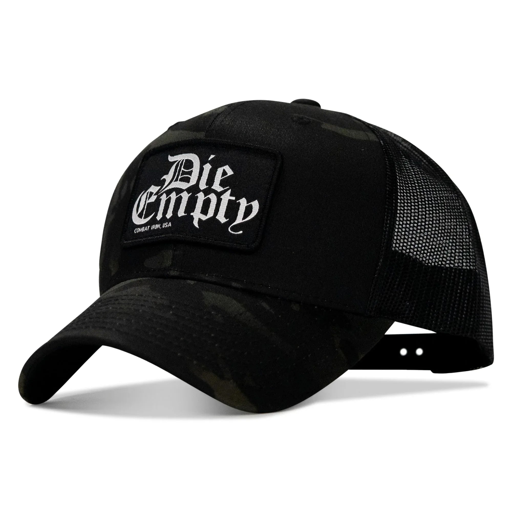 Die Empty Black Patch Snapback Hat - Combat Iron Apparel Co.