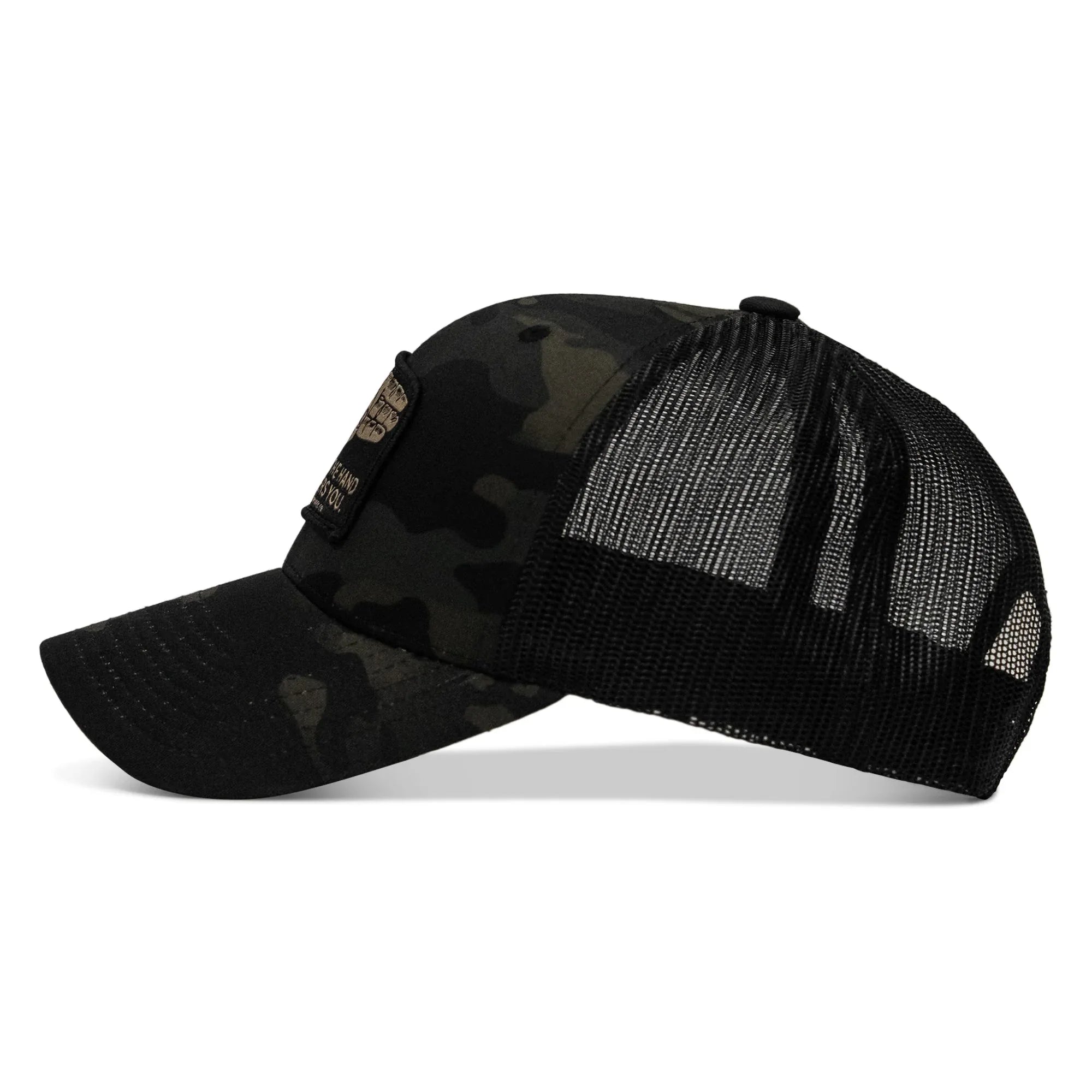 Don't Bite The Hand That Fingers you Patch Snapback Hat - Combat Iron Apparel Co.