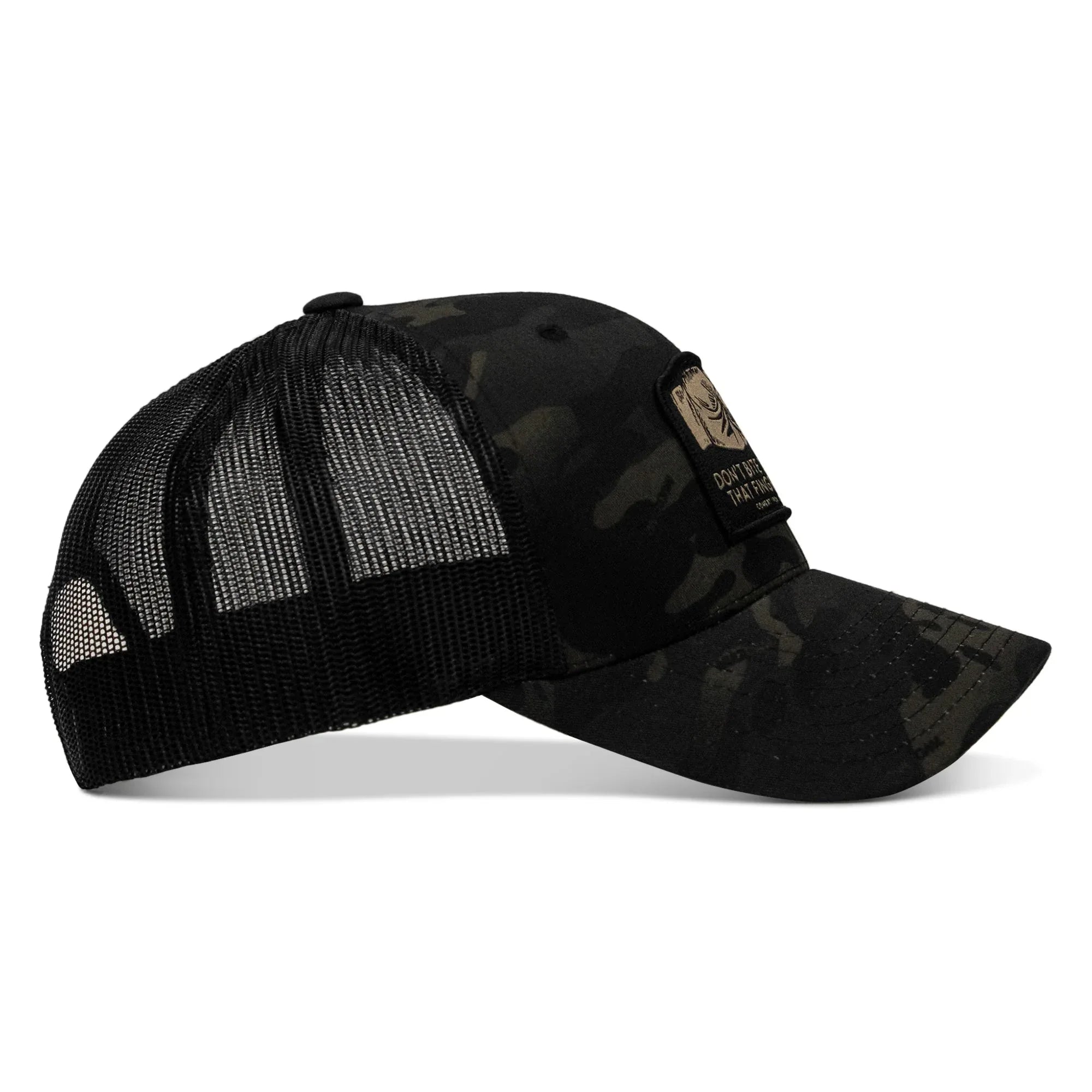 Don't Bite The Hand That Fingers you Patch Snapback Hat - Combat Iron Apparel Co.