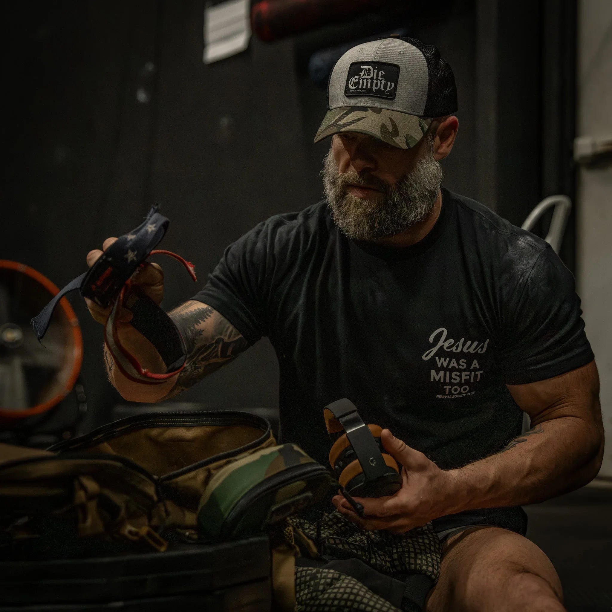 Die Empty Black Patch Snapback Hat - Combat Iron Apparel Co.
