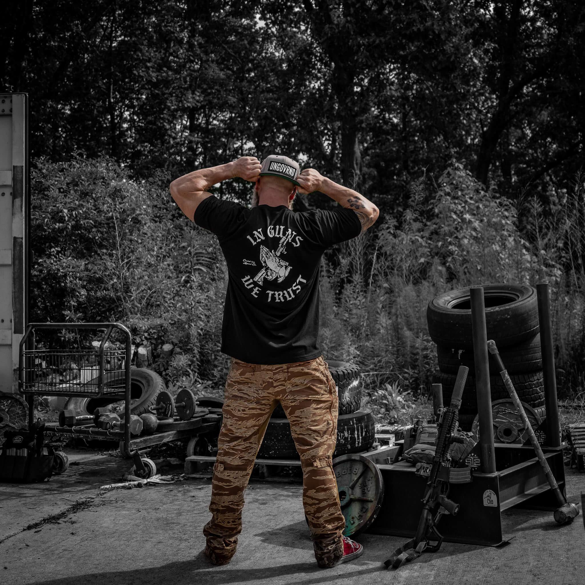 In Guns We Trust Men's T-Shirt - Combat Iron Apparel Co.