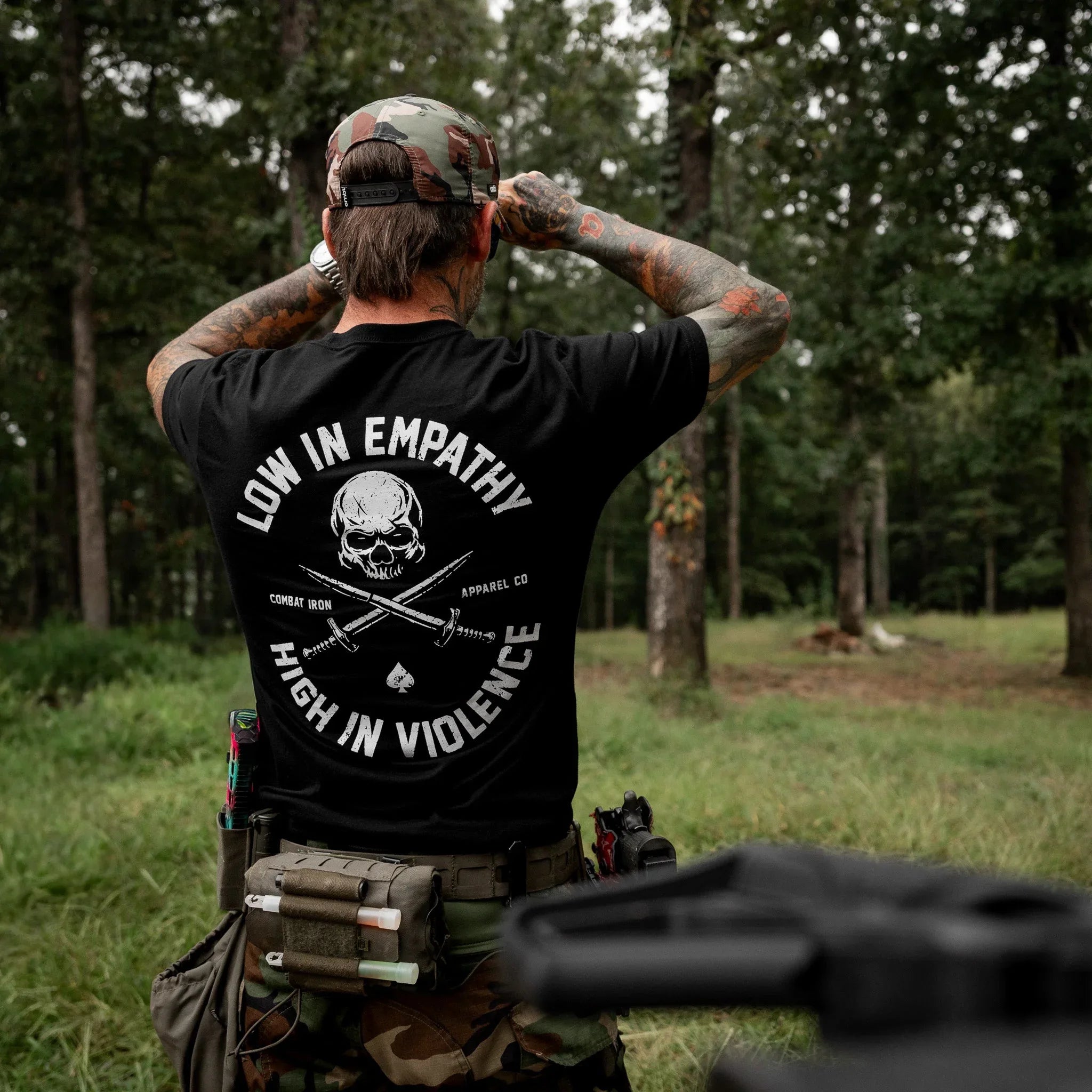 Low In Empathy High In Violence Men's T-Shirt - Combat Iron Apparel Co.