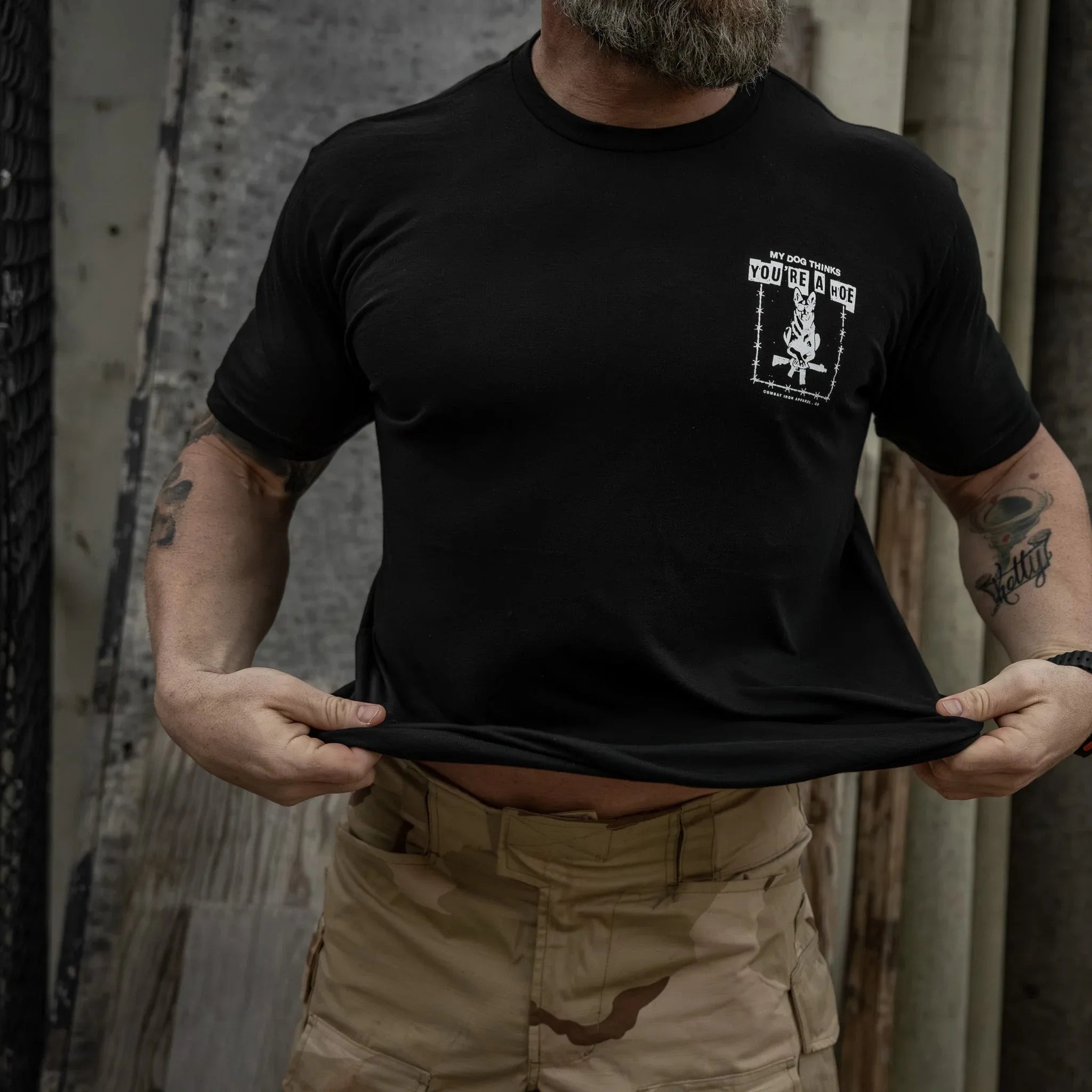 My Dog Thinks You're A Hoe Men's T-Shirt - Combat Iron Apparel Co.