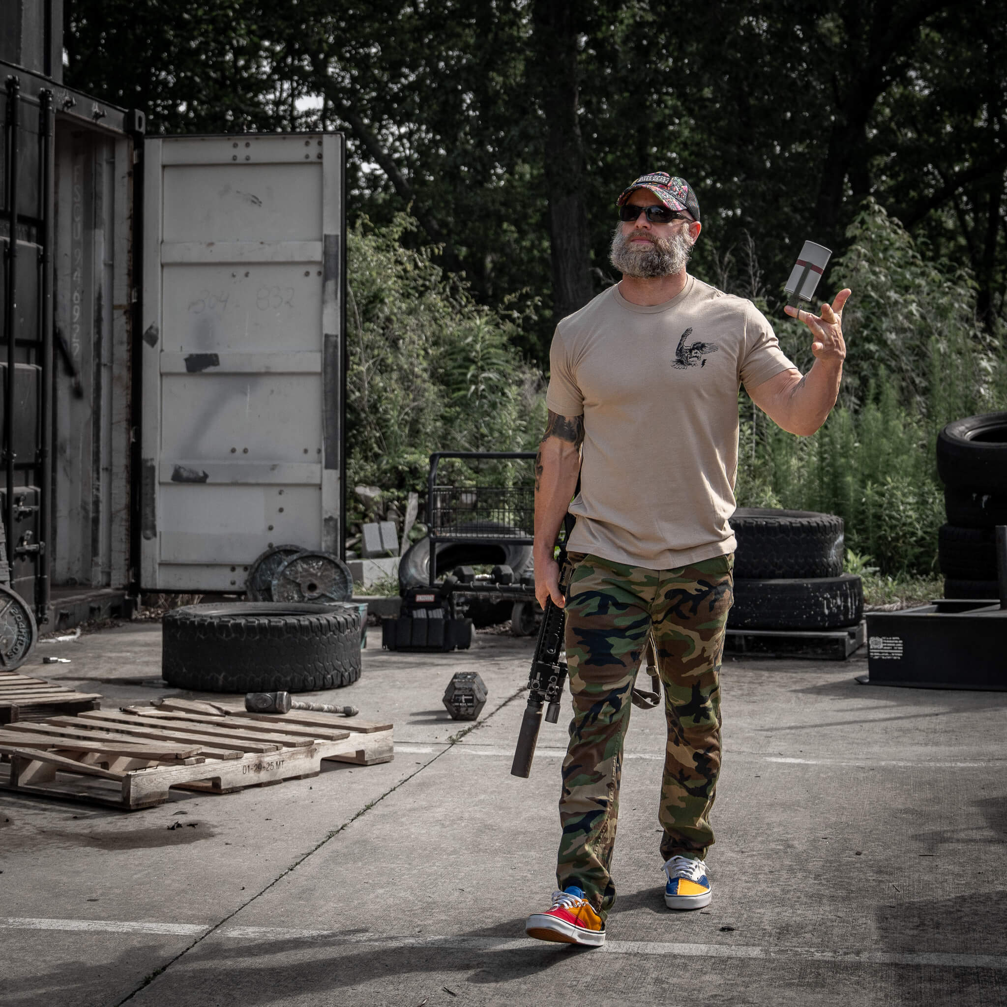 Become A Threat To The Darkness Men's T-Shirt - Combat Iron Apparel Co.