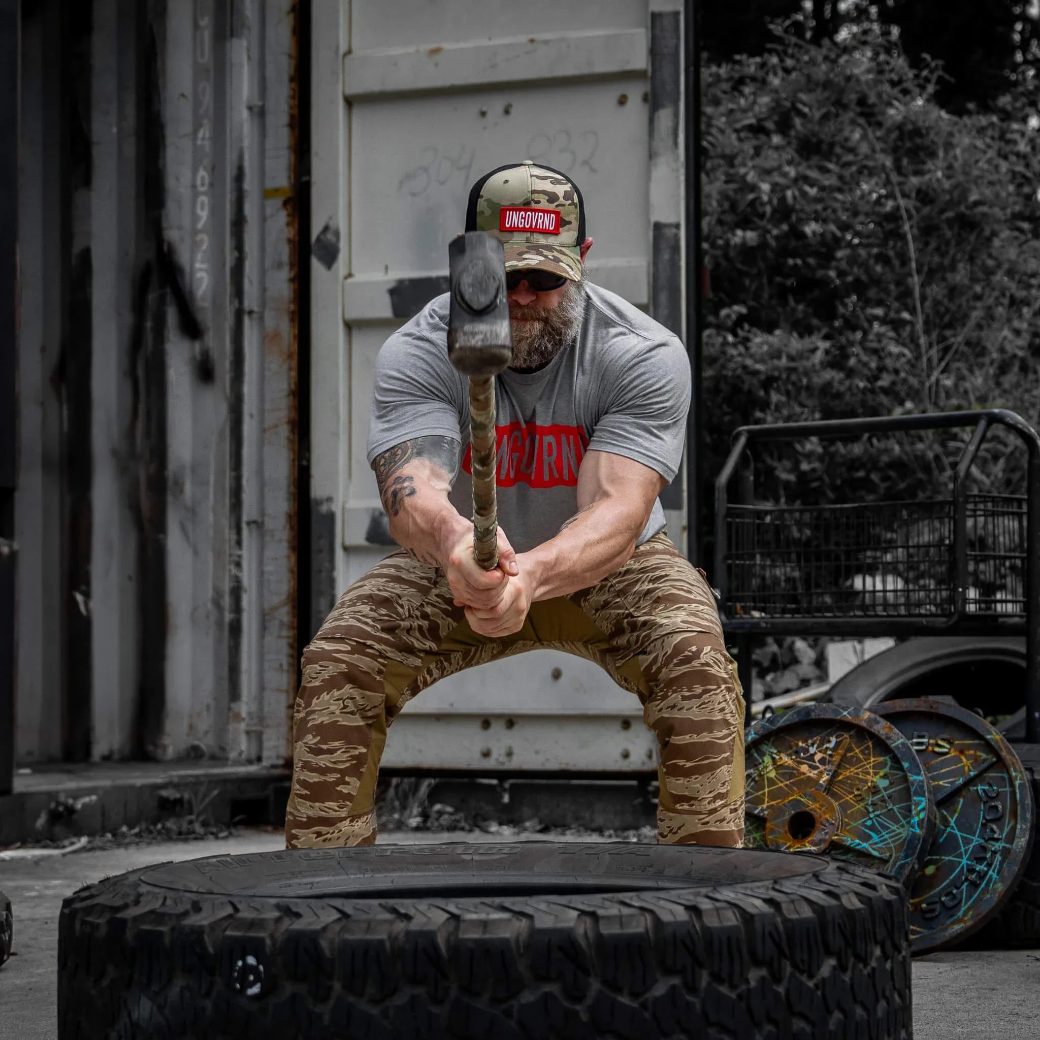 Ungovrnd Red Patch Snapback Hat - Combat Iron Apparel Co.