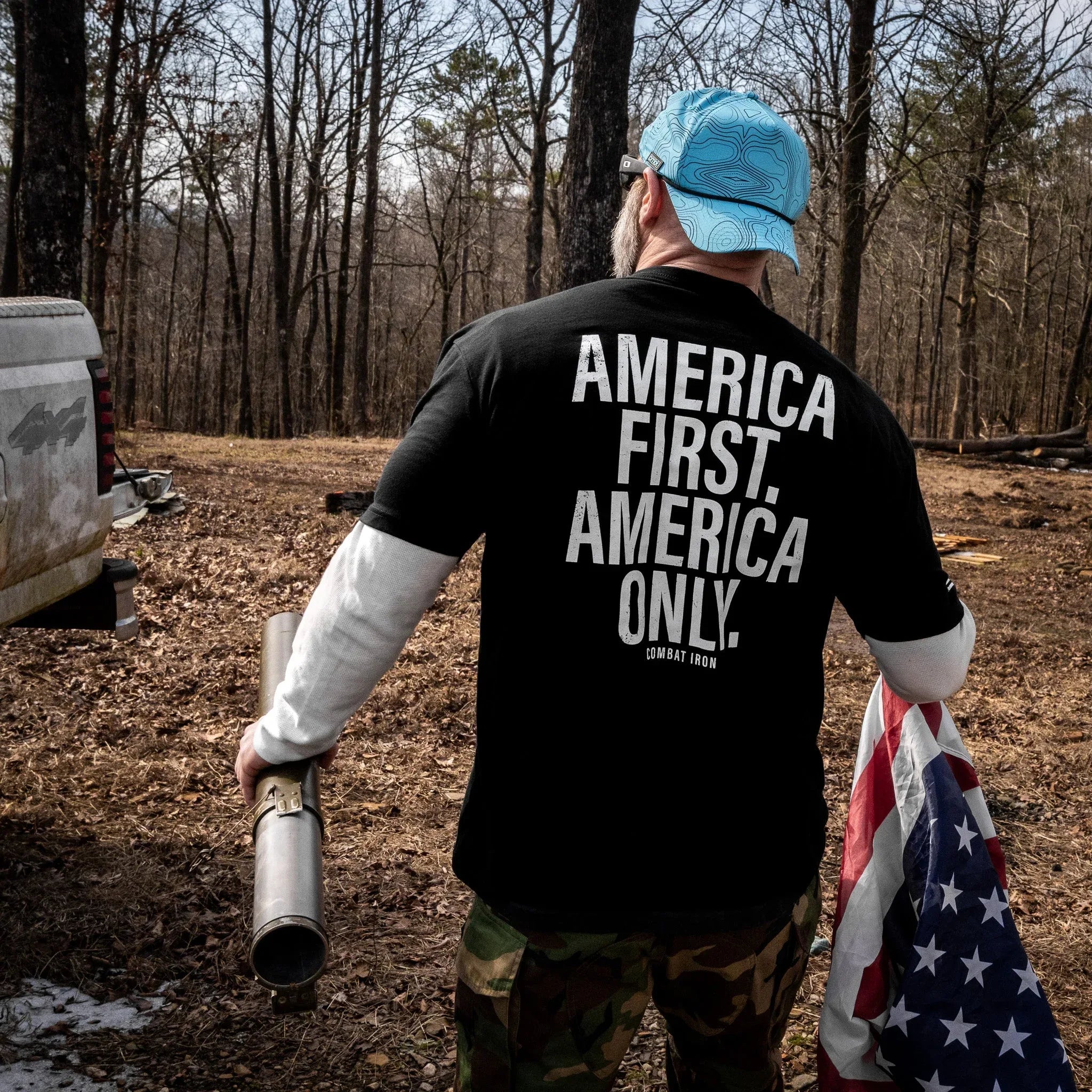 America First. American Only. Men's T-Shirt - Combat Iron Apparel Co.