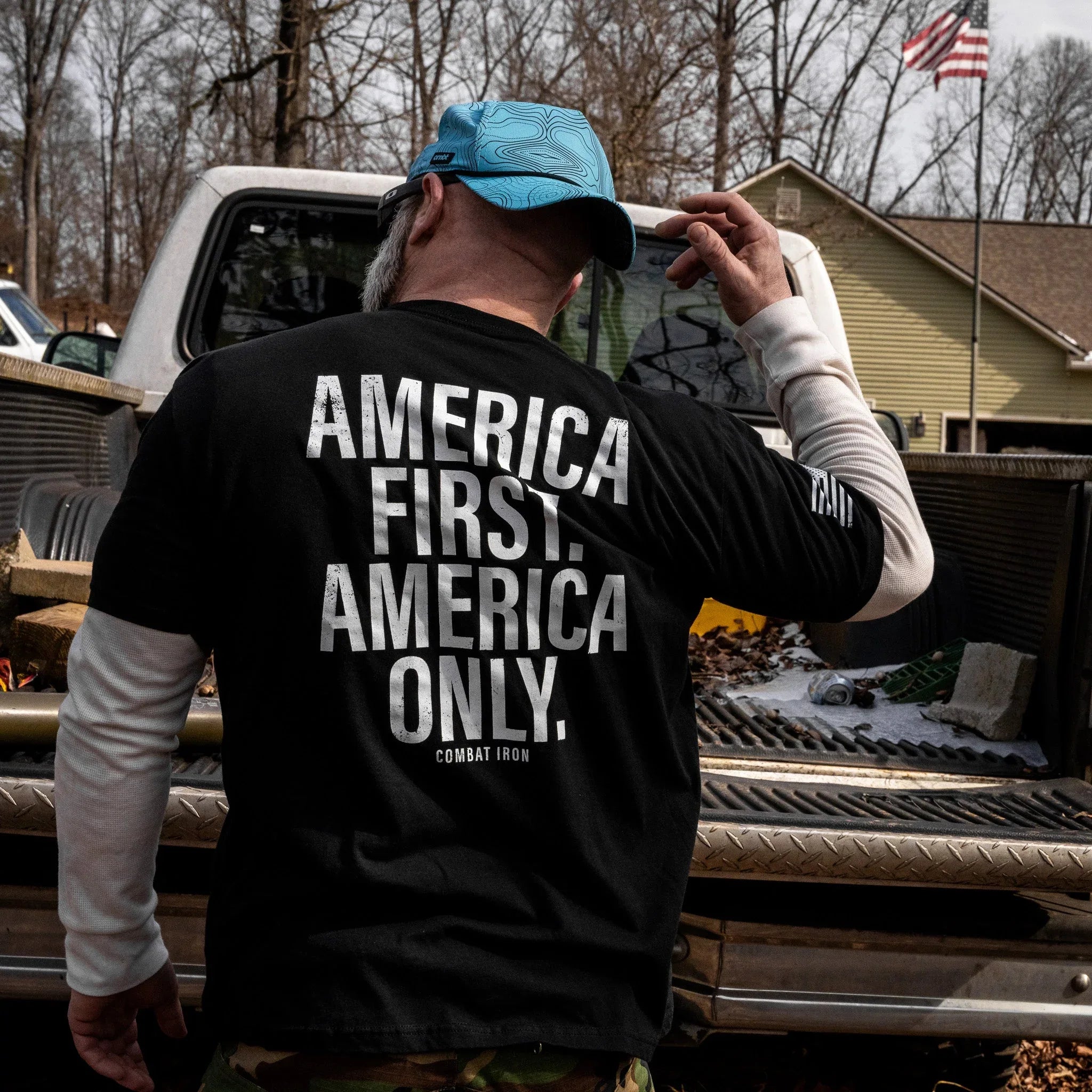 America First. American Only. Men's T-Shirt - Combat Iron Apparel Co.