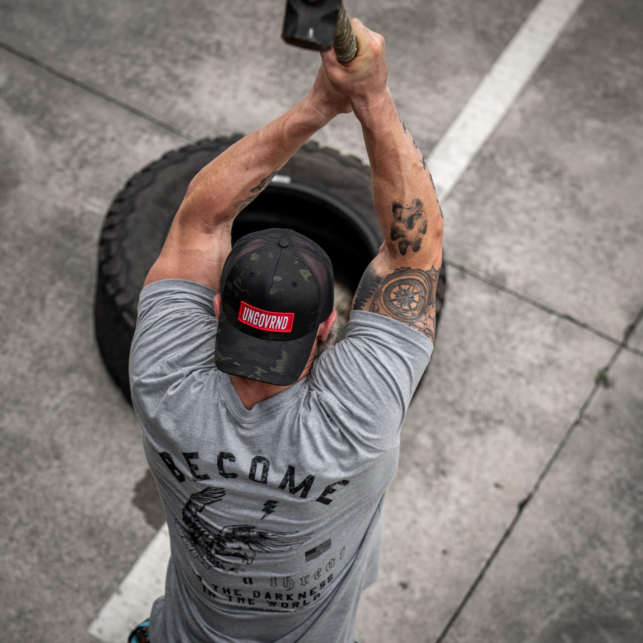 Become A Threat To The Darkness Men's T-Shirt - Combat Iron Apparel Co.