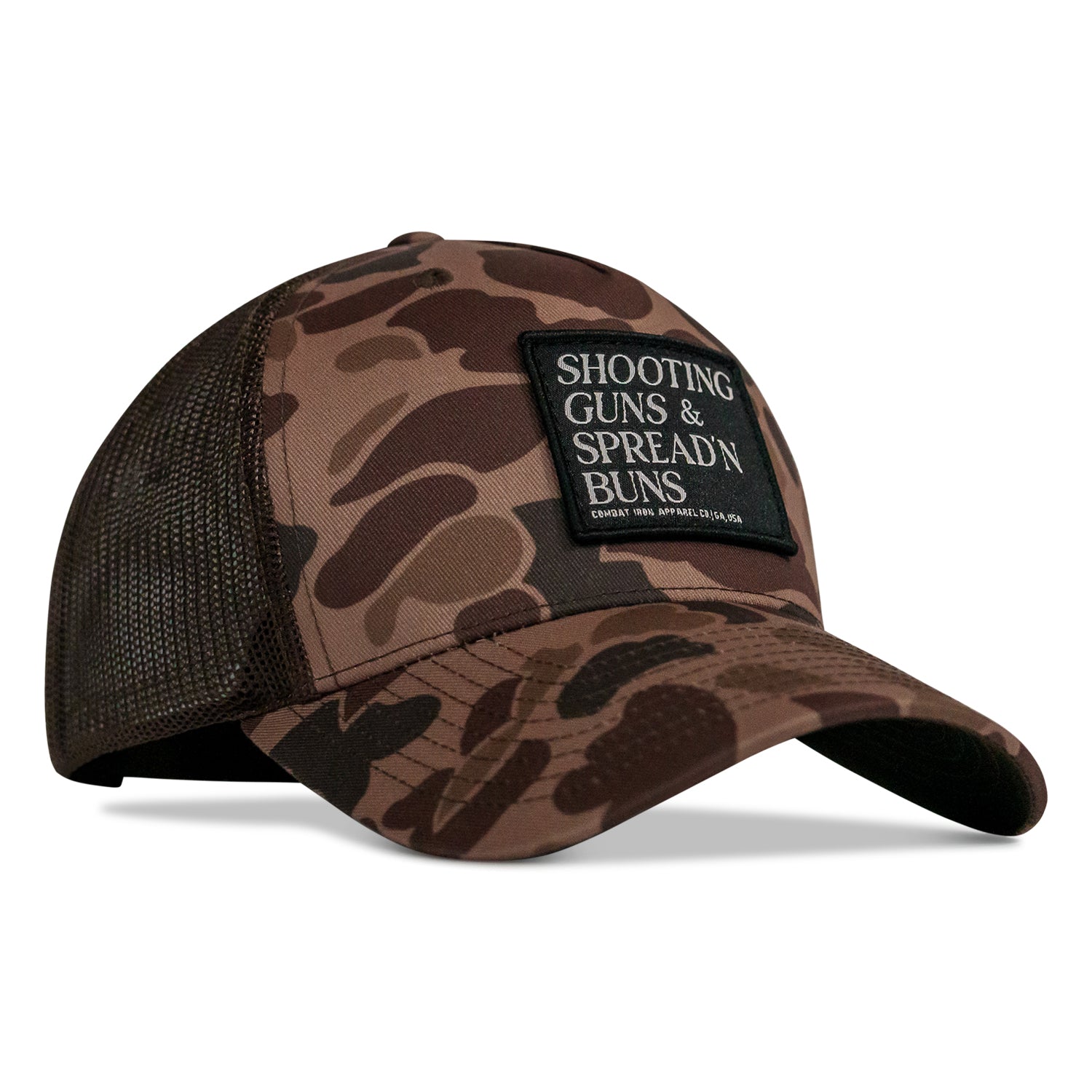 Shooting Guns & Spread'n Buns Patch Snapback Hat - Combat Iron Apparel Co.