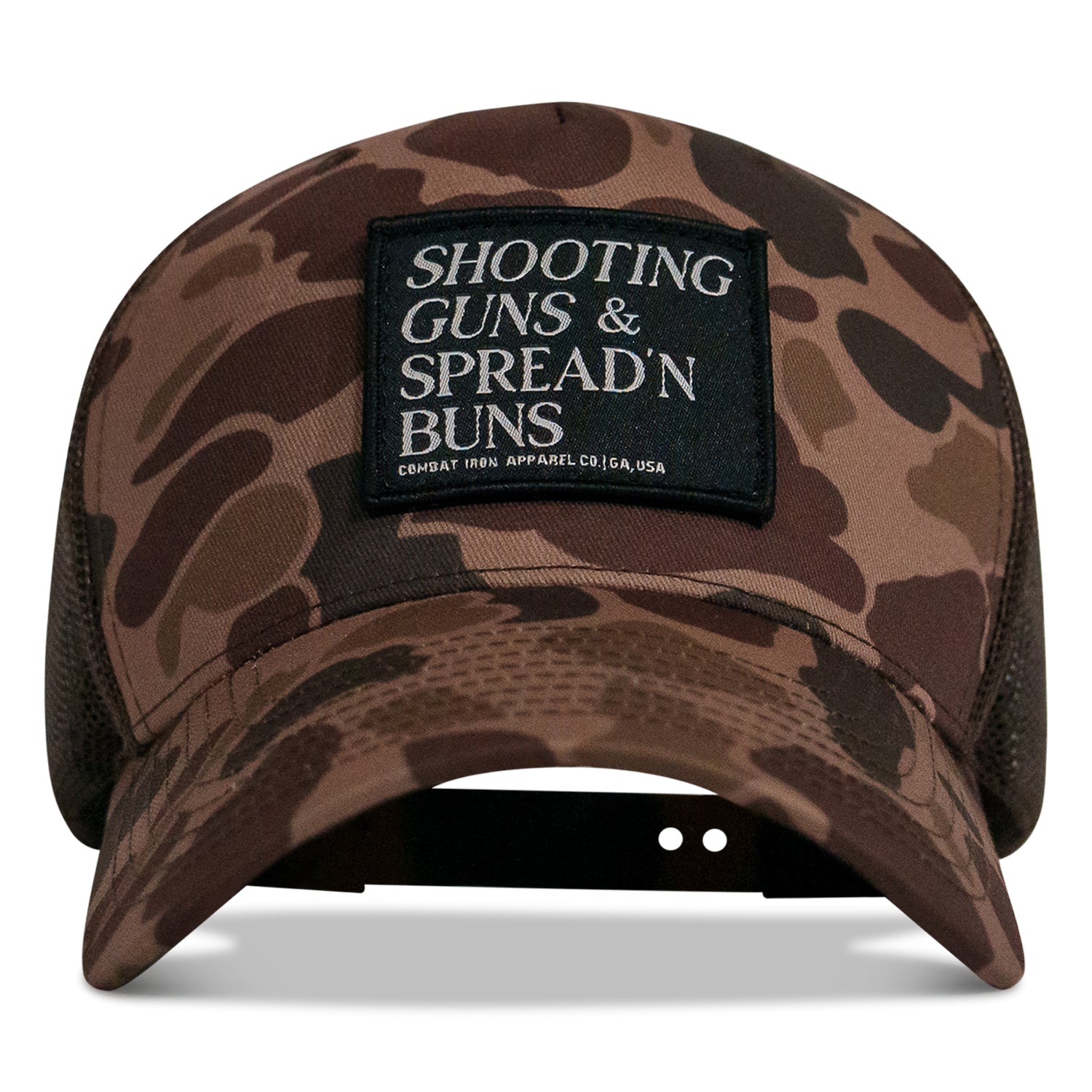 Shooting Guns & Spread'n Buns Patch Snapback Hat - Combat Iron Apparel Co.