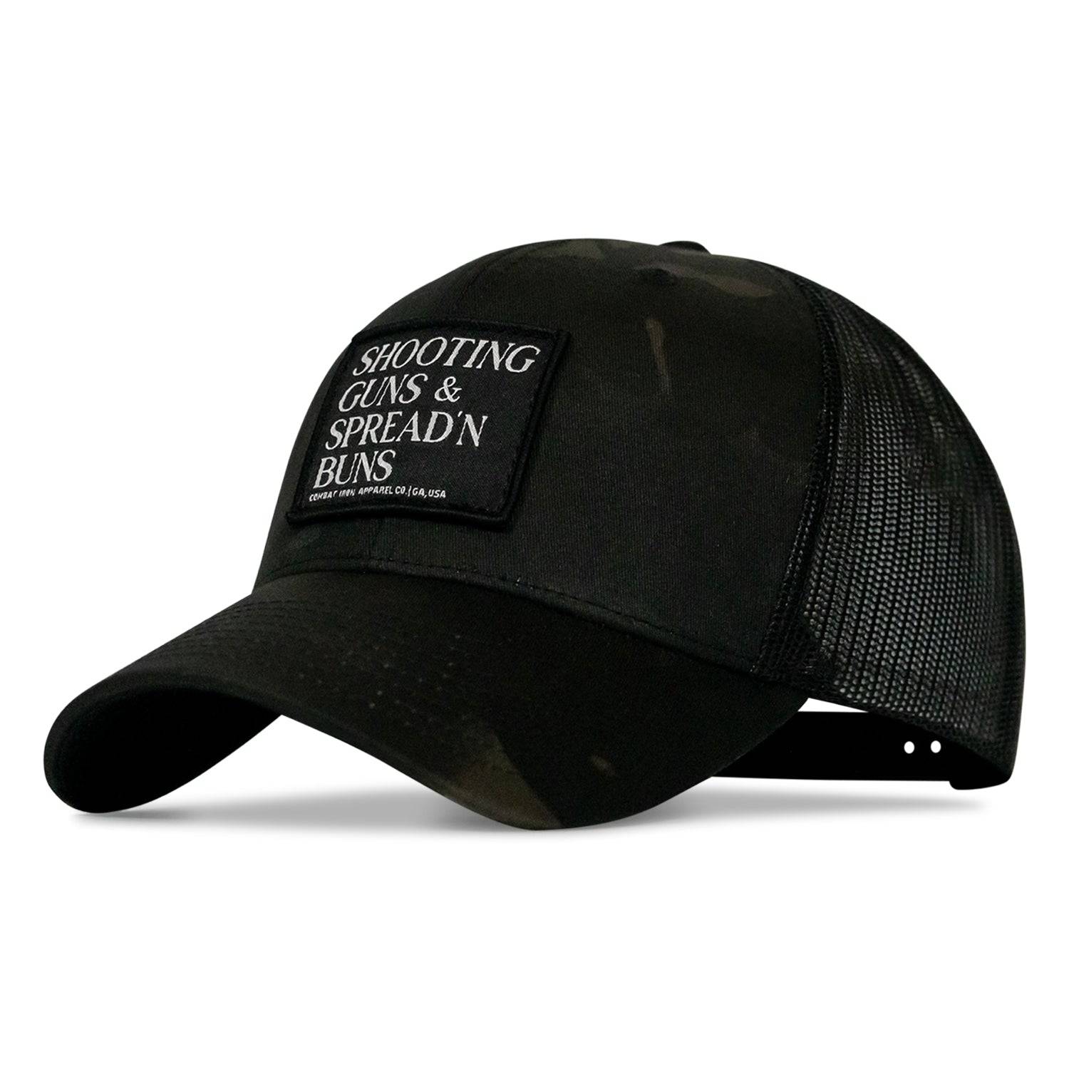 Shooting Guns & Spread'n Buns Patch Snapback Hat - Combat Iron Apparel Co.
