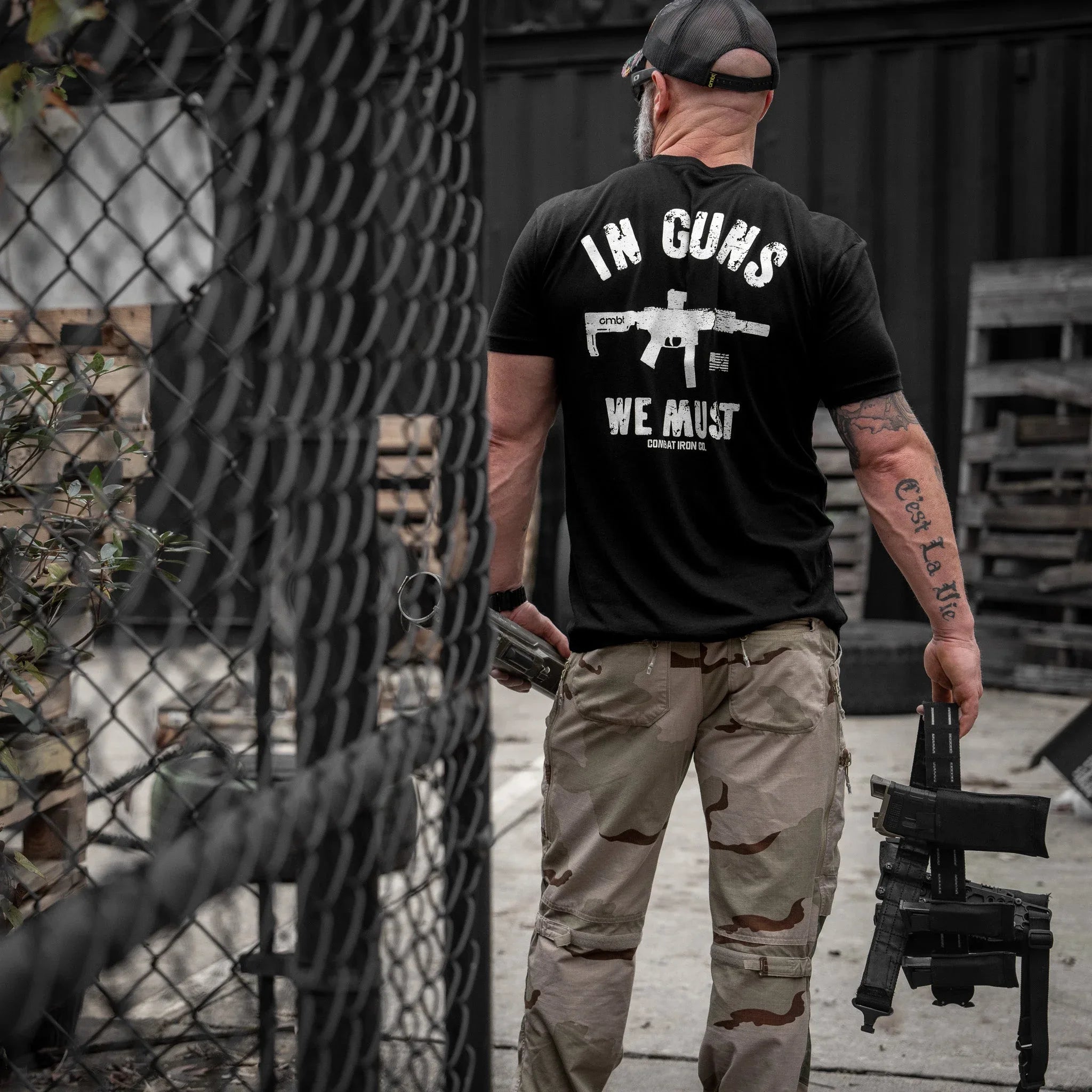 In Guns We Must Men's T-Shirt - Combat Iron Apparel Co.