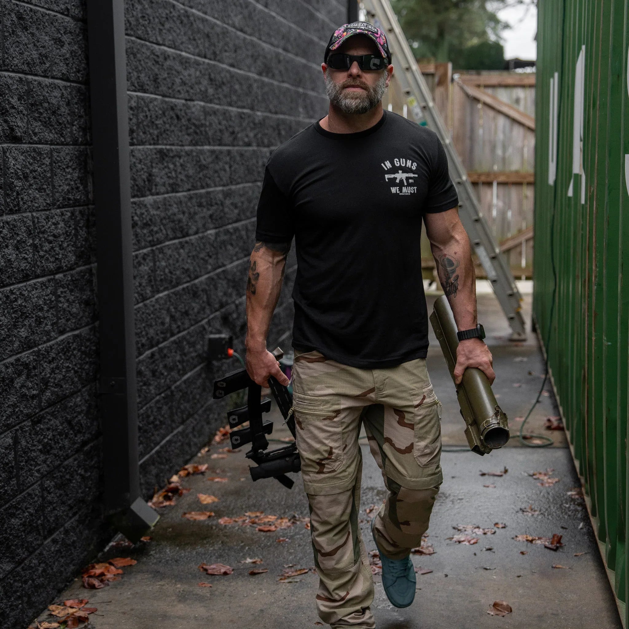 In Guns We Must Men's T-Shirt - Combat Iron Apparel Co.