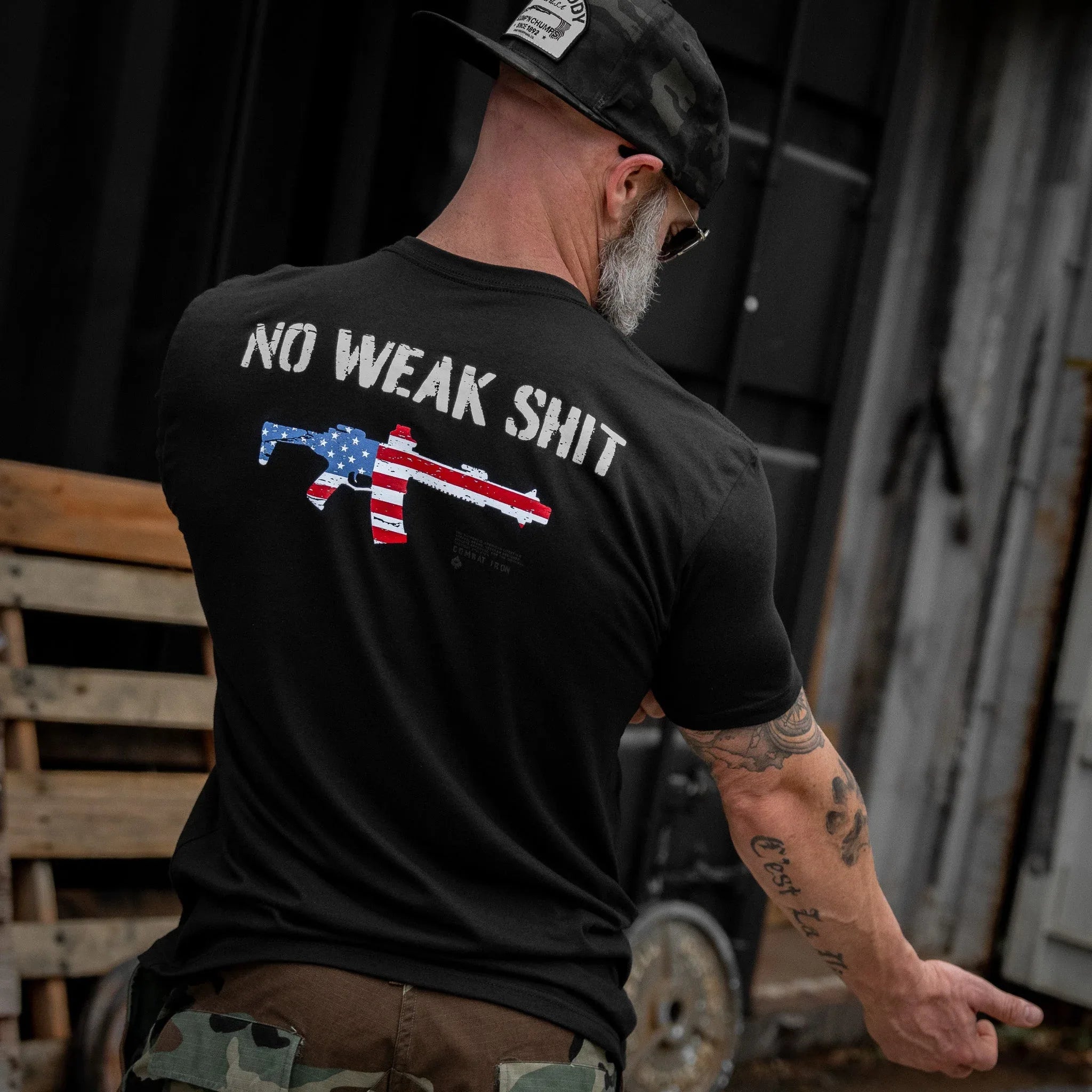 No Weak Shit Rifle Men's T-Shirt - Combat Iron Apparel Co.