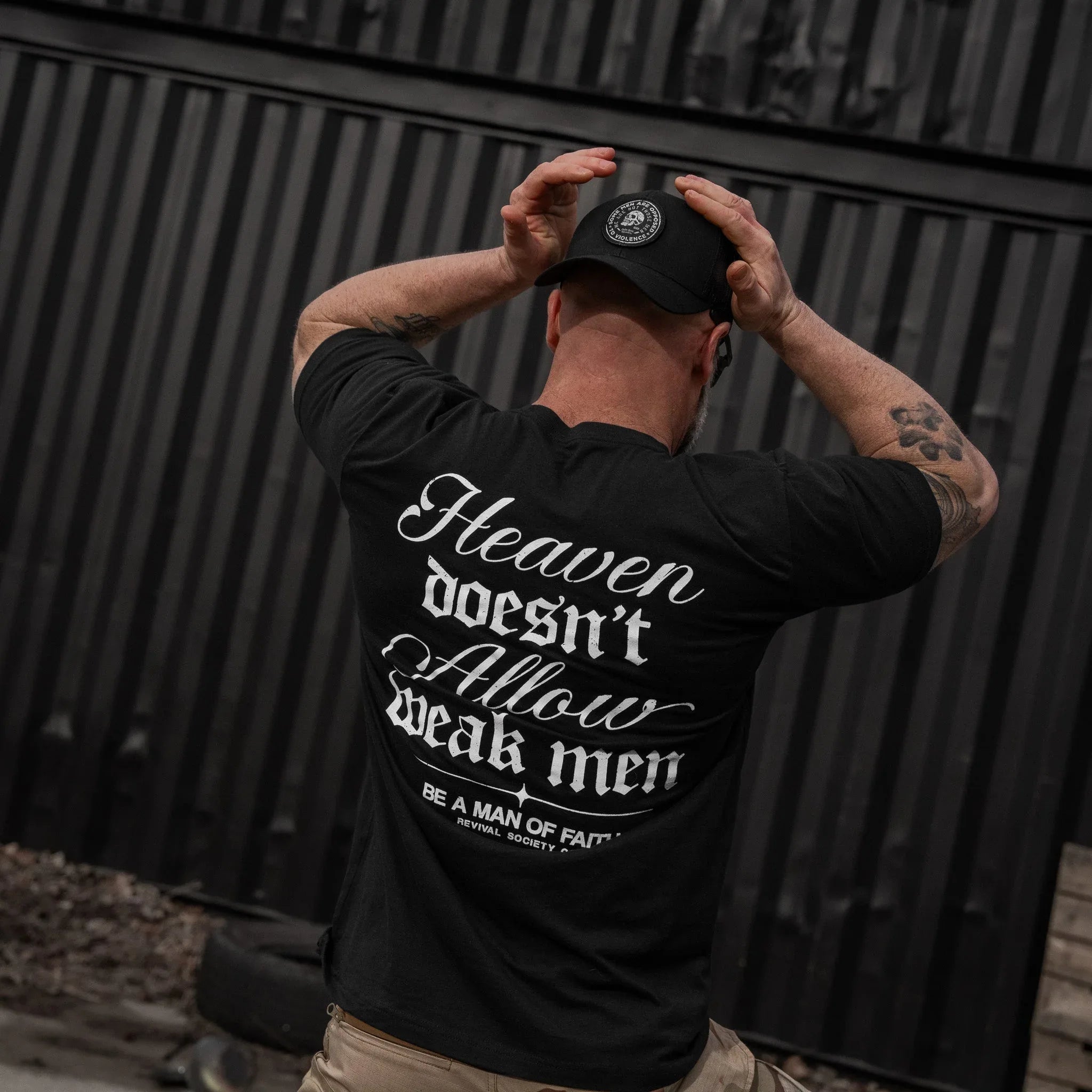 Heaven Doesn't Allow Weak Men Men's T-Shirt - Combat Iron Apparel Co.