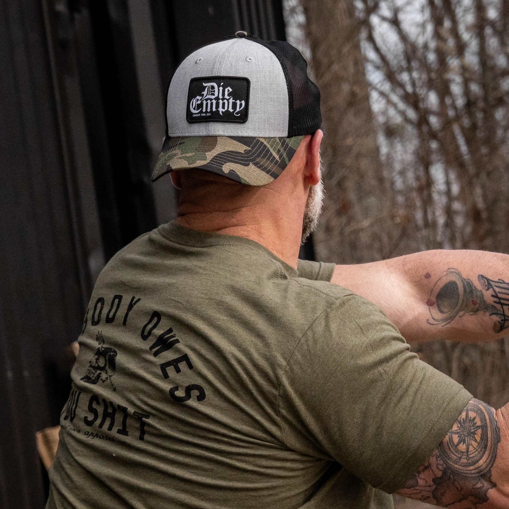 Die Empty Black Patch Snapback Hat - Combat Iron Apparel Co.