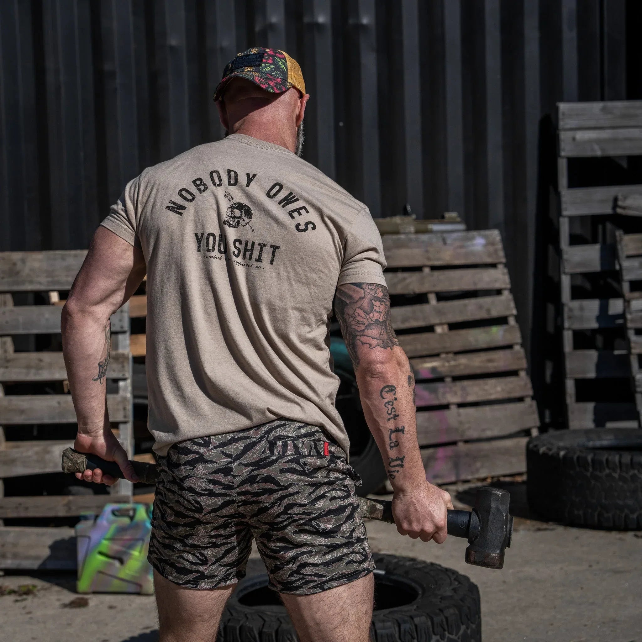 Nobody Owes You Shit Skull Men's T-Shirt - Combat Iron Apparel Co.