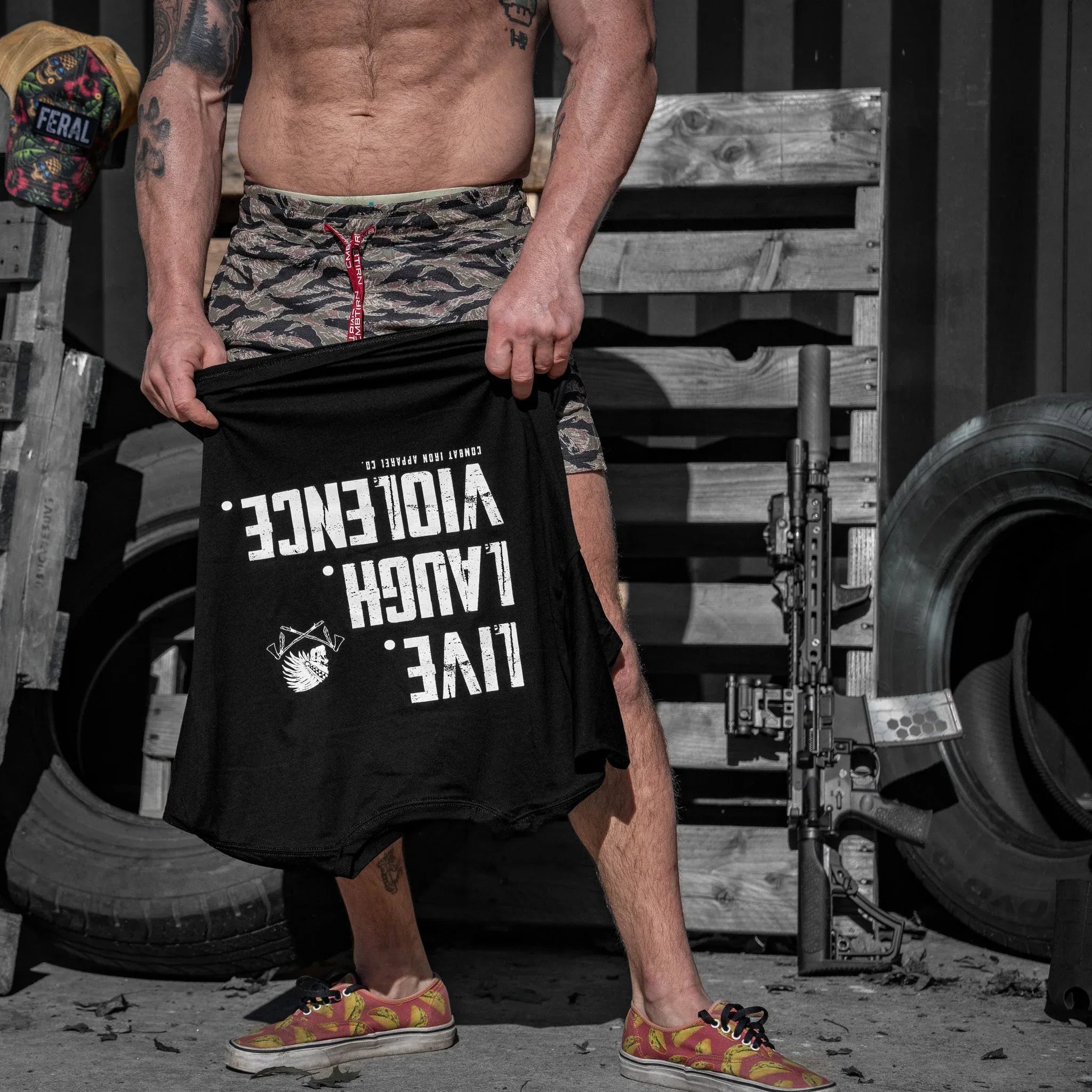 Live. Laugh. Violence. Men's T-Shirt - Combat Iron Apparel Co.