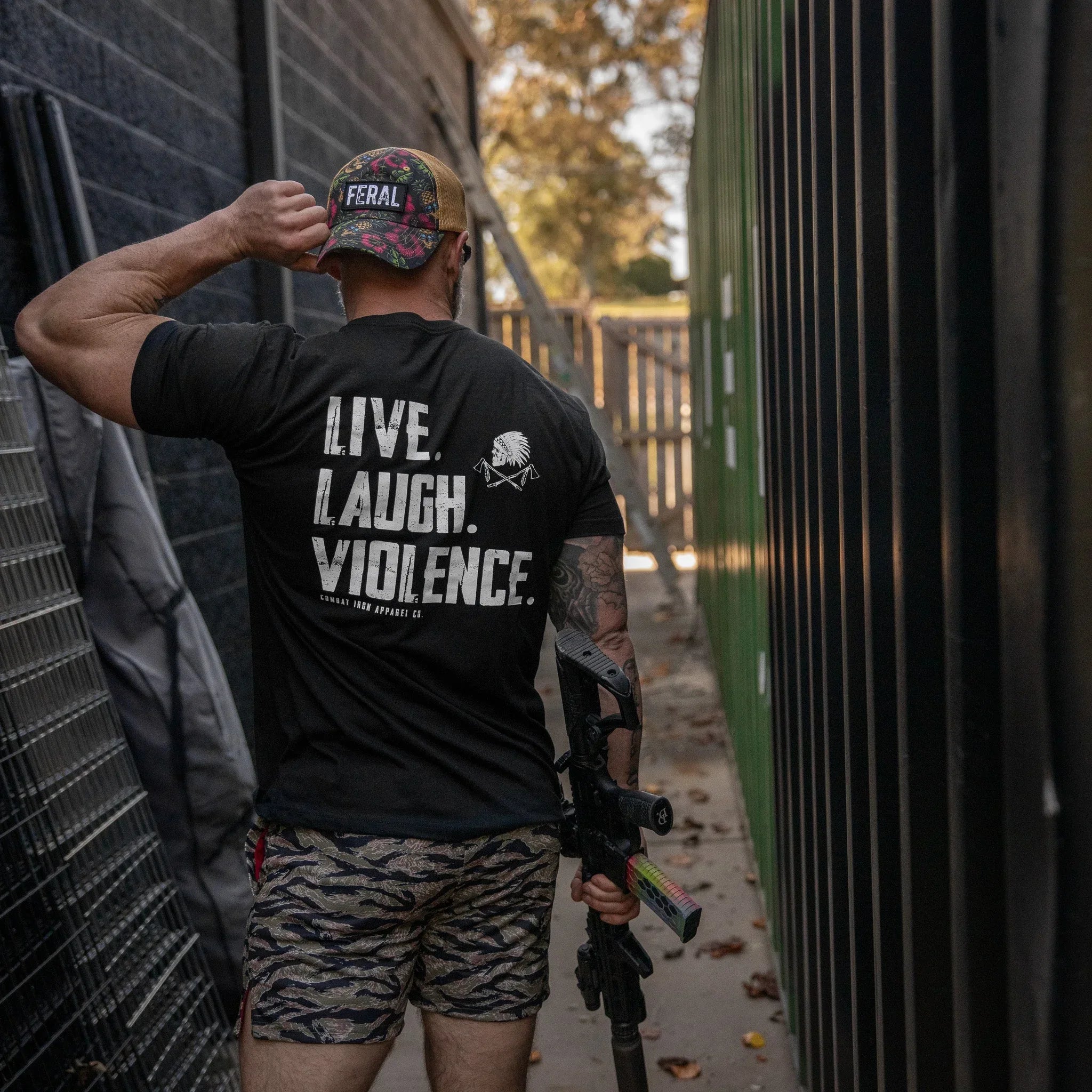 Live. Laugh. Violence. Men's T-Shirt - Combat Iron Apparel Co.