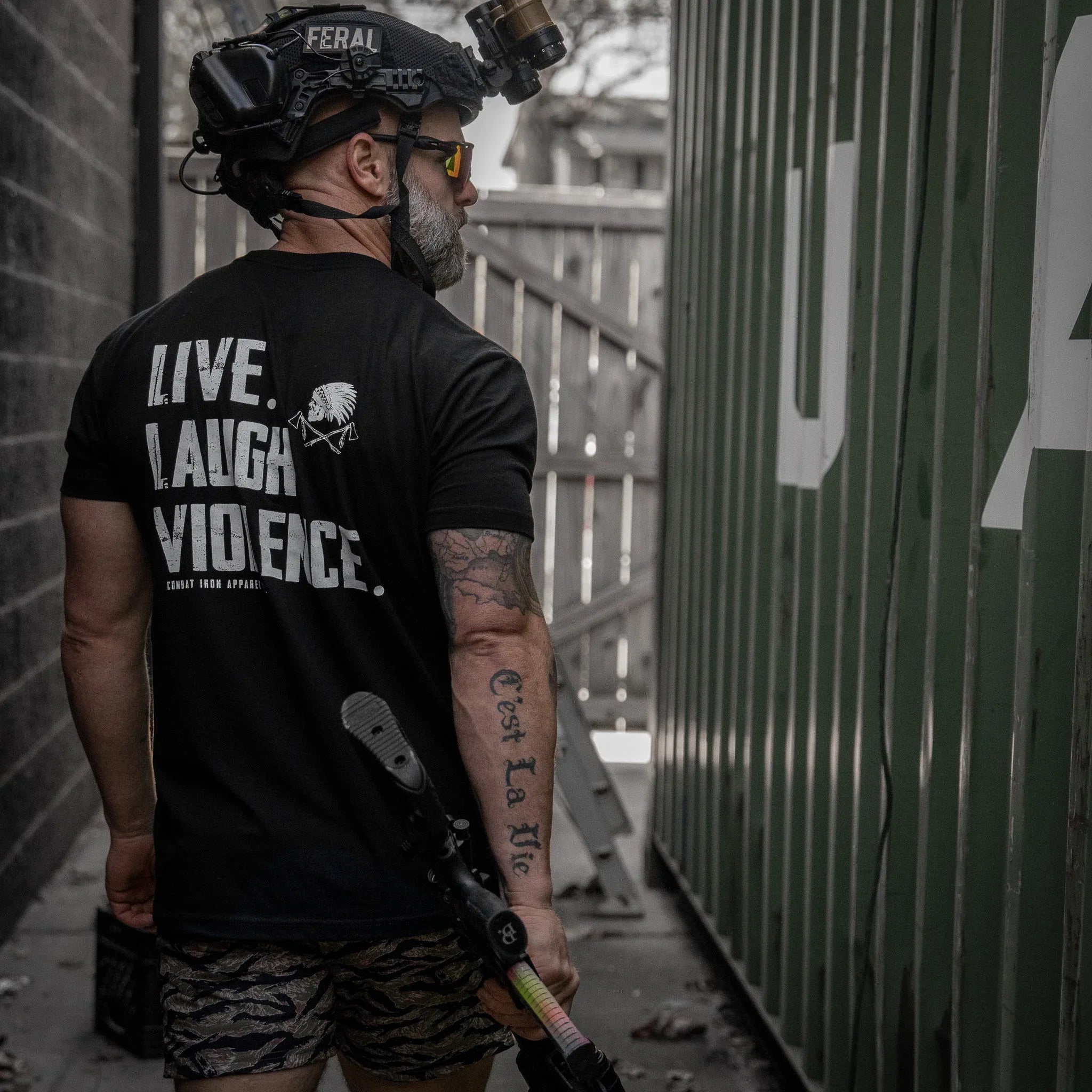 Live. Laugh. Violence. Men's T-Shirt - Combat Iron Apparel Co.