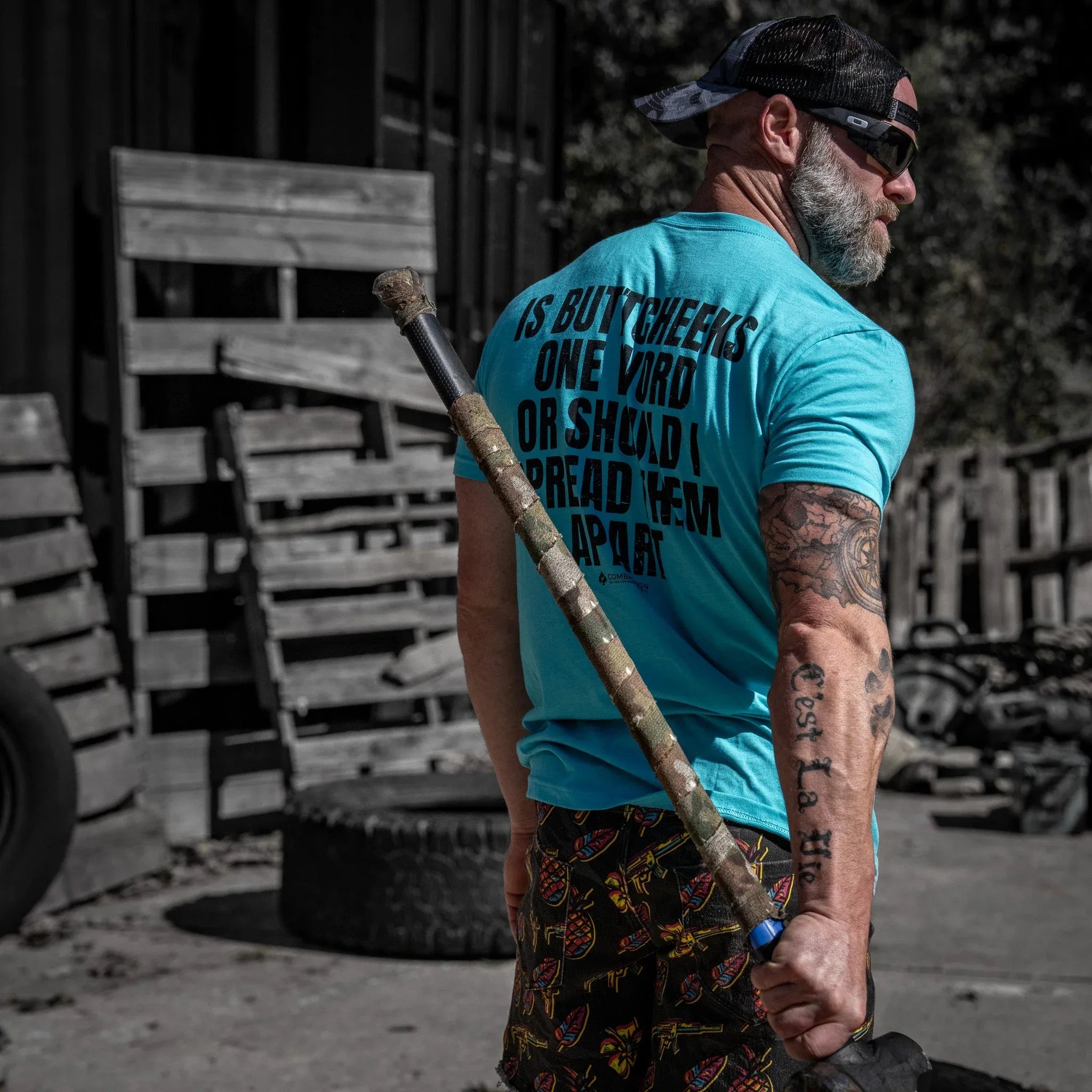 Is Buttcheeks One Word Or Should I Spread Them Apart Men's T-Shirt - Combat Iron Apparel Co.