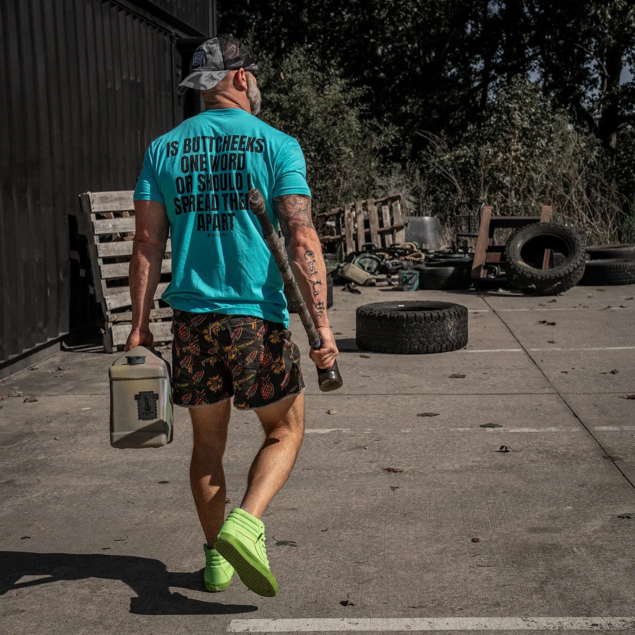 Is Buttcheeks One Word Or Should I Spread Them Apart Men's T-Shirt - Combat Iron Apparel Co.