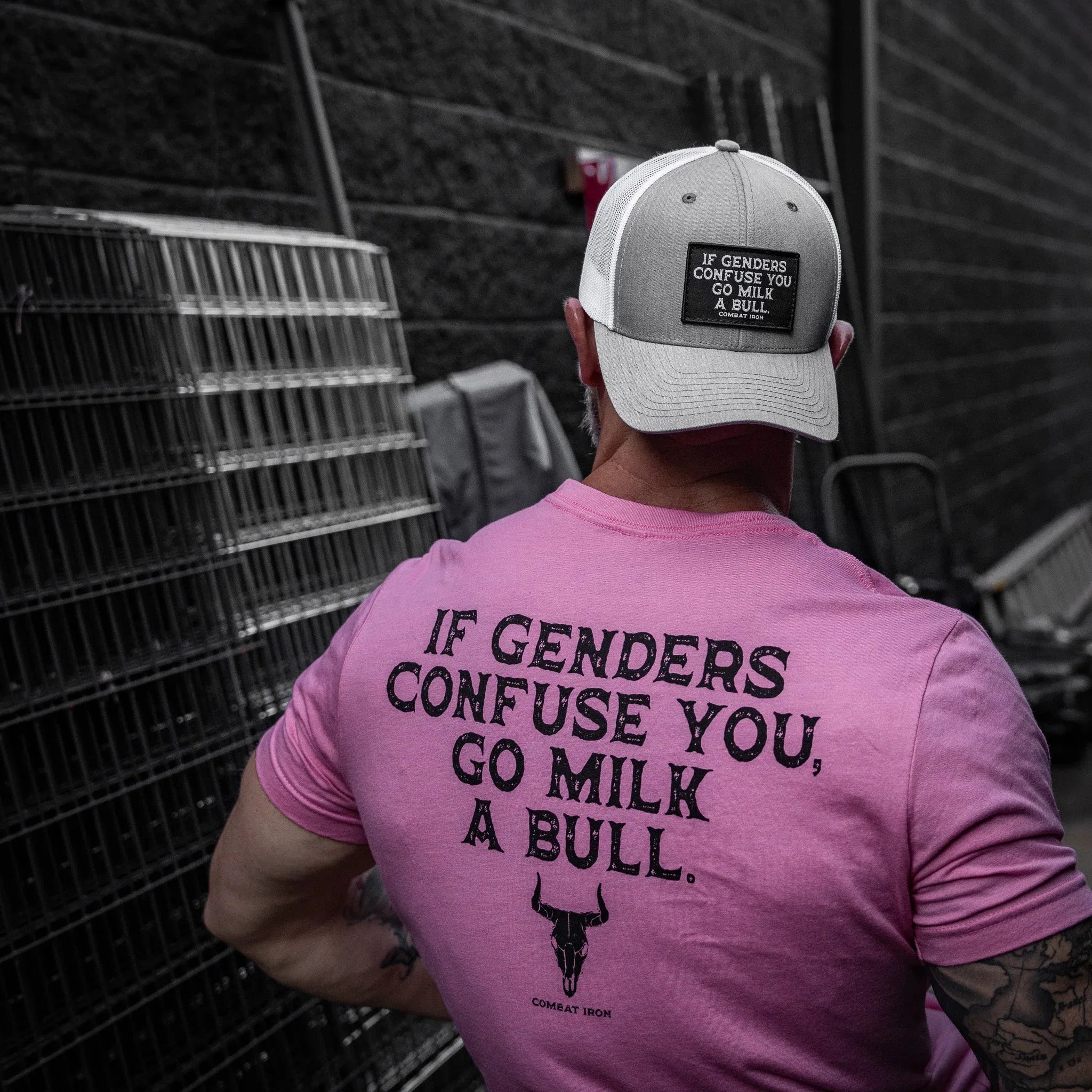 If Genders Confuse You, Go Milk A Bull Patch Snapback Hat - Combat Iron Apparel Co.