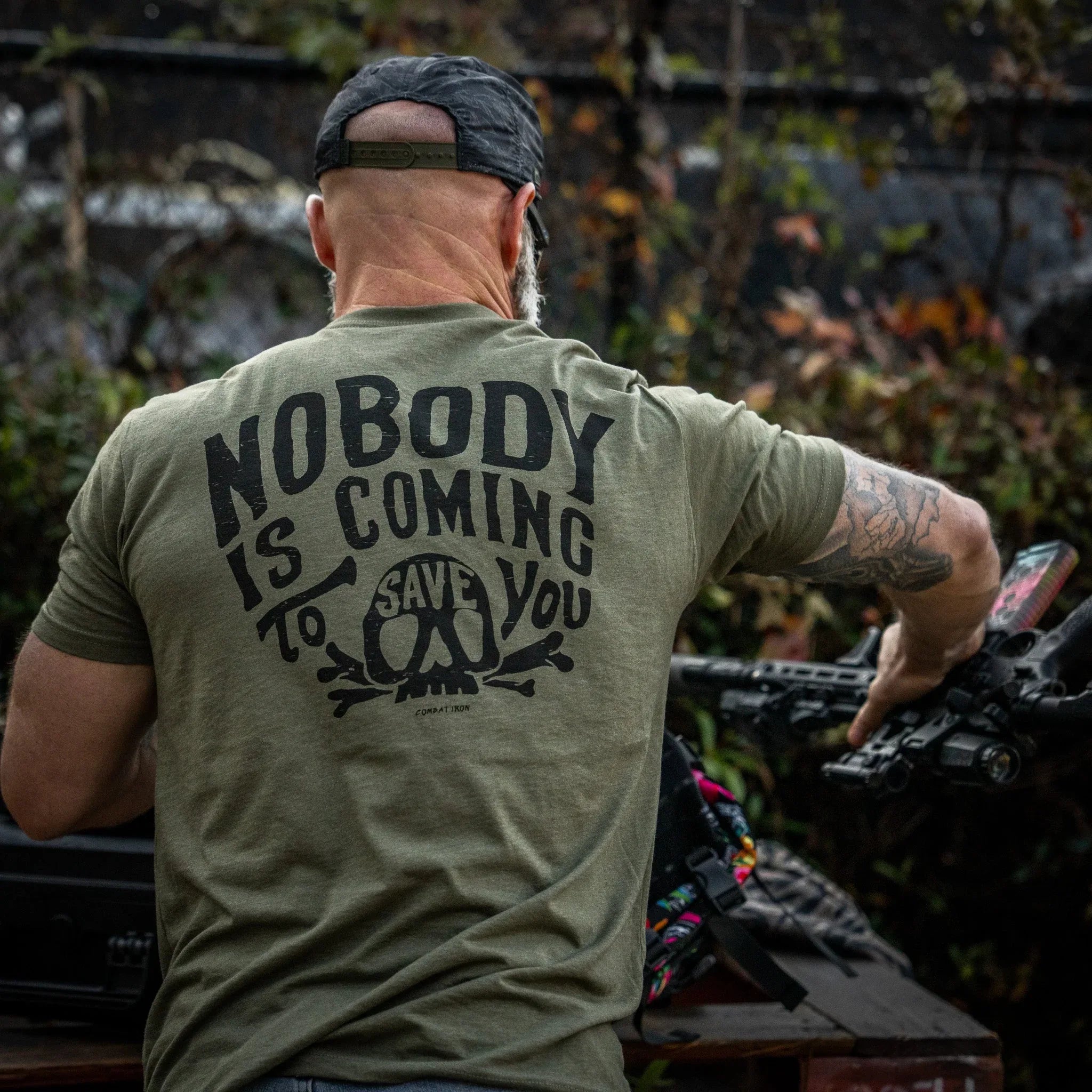 Nobody Is Coming To Save You Skull Men's T-Shirt - Combat Iron Apparel Co.