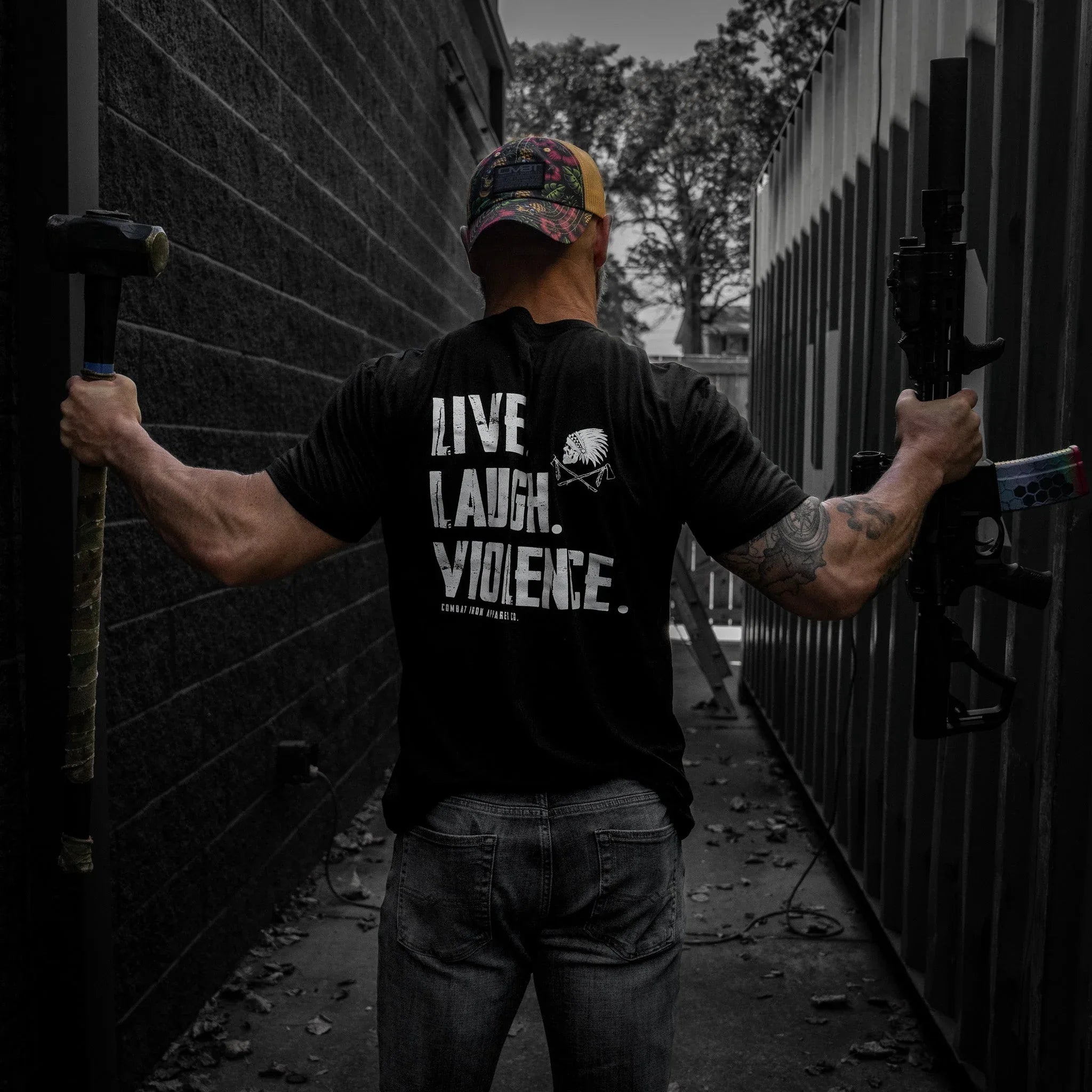 Live. Laugh. Violence. Men's T-Shirt - Combat Iron Apparel Co.