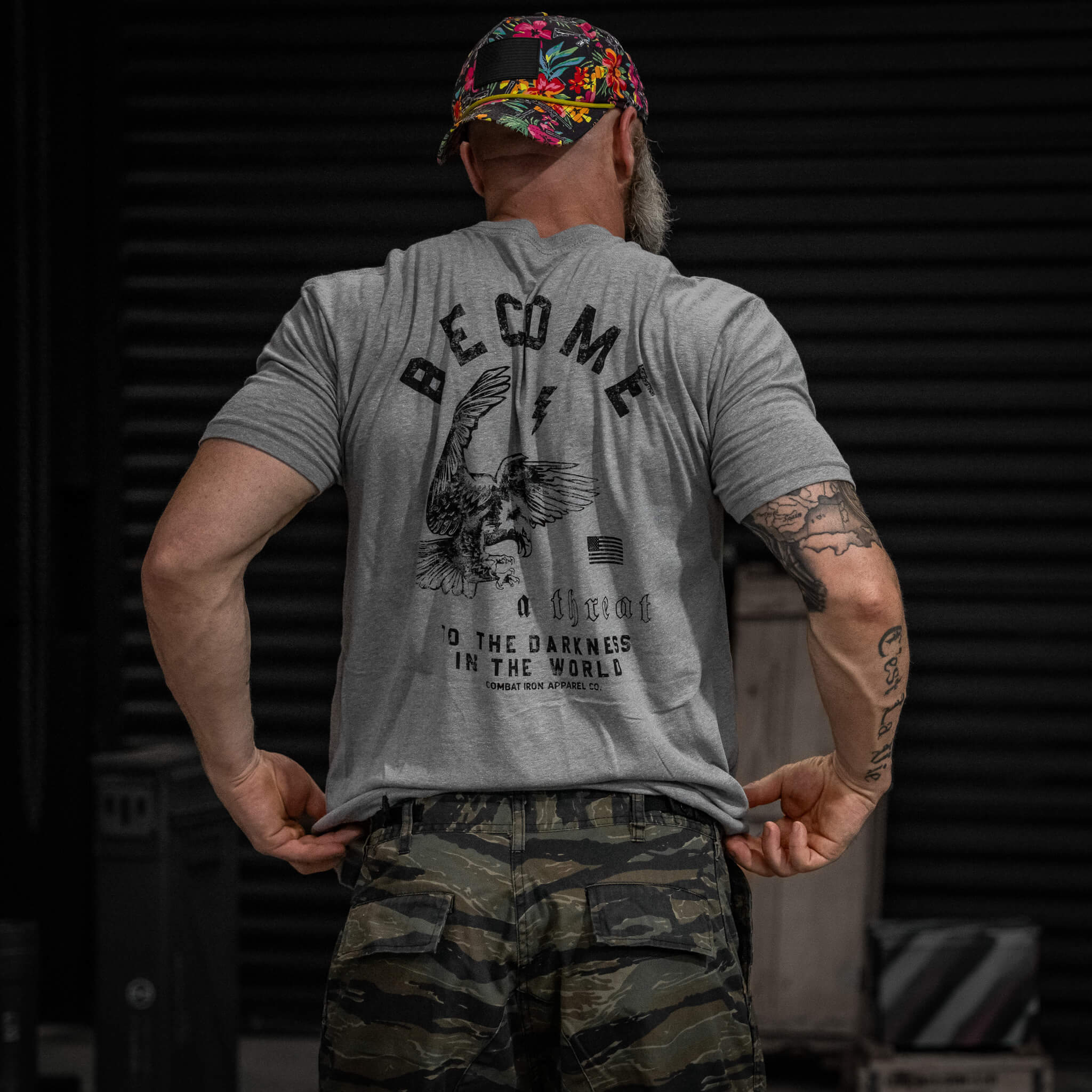 Become A Threat To The Darkness Men's T-Shirt - Combat Iron Apparel Co.