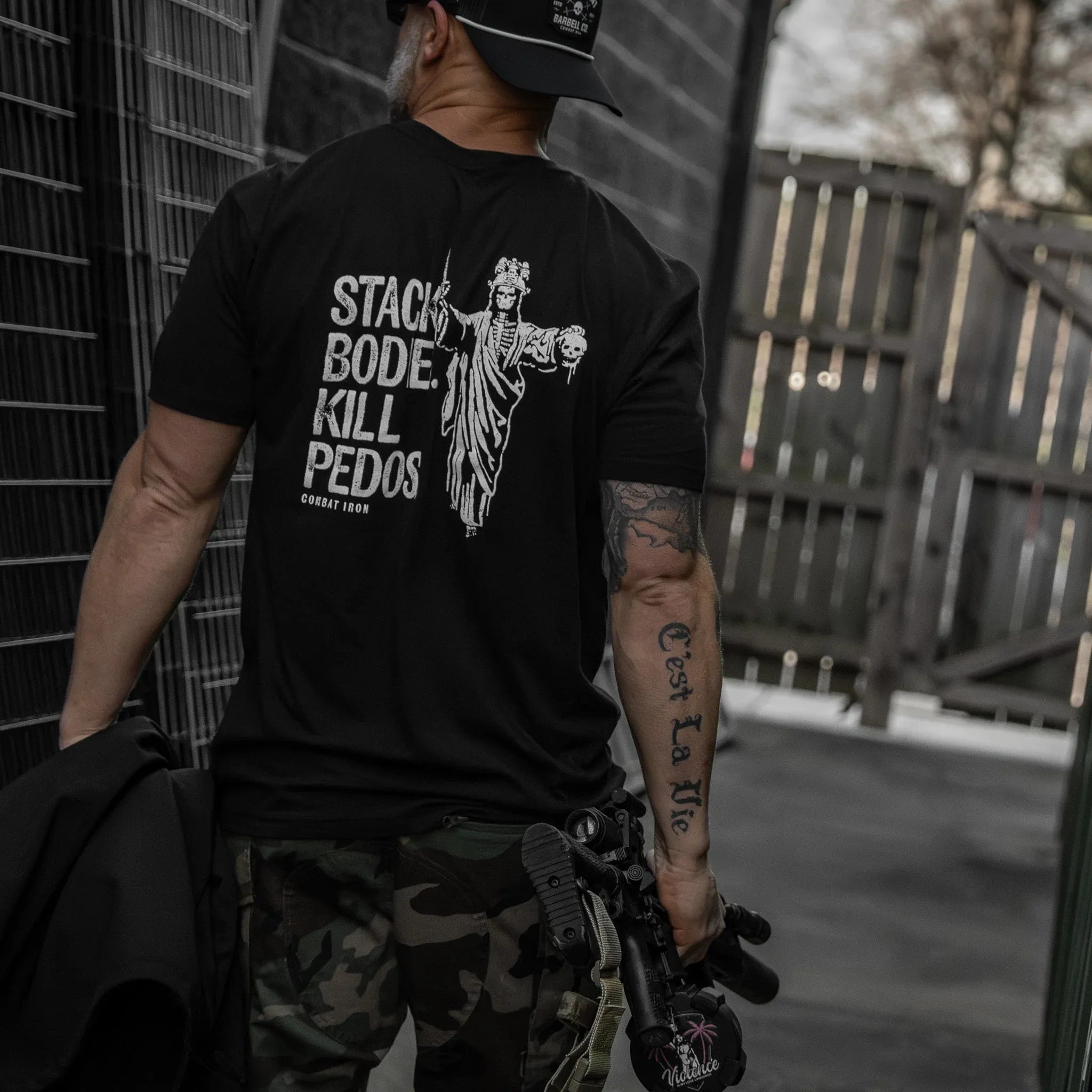 Stack Bodies. Kill Pedos. Men's T-Shirt - Combat Iron Apparel Co.