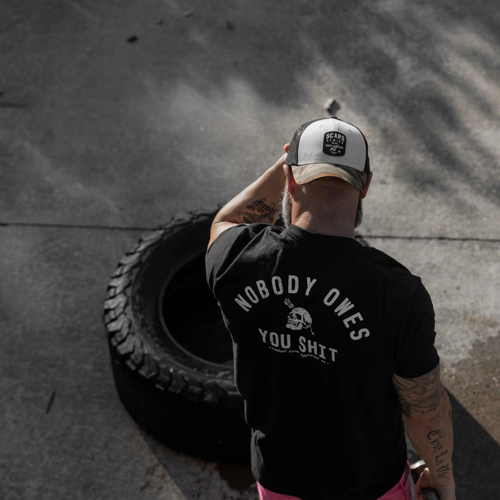 Nobody Owes You Shit Skull Men's T-Shirt - Combat Iron Apparel Co.