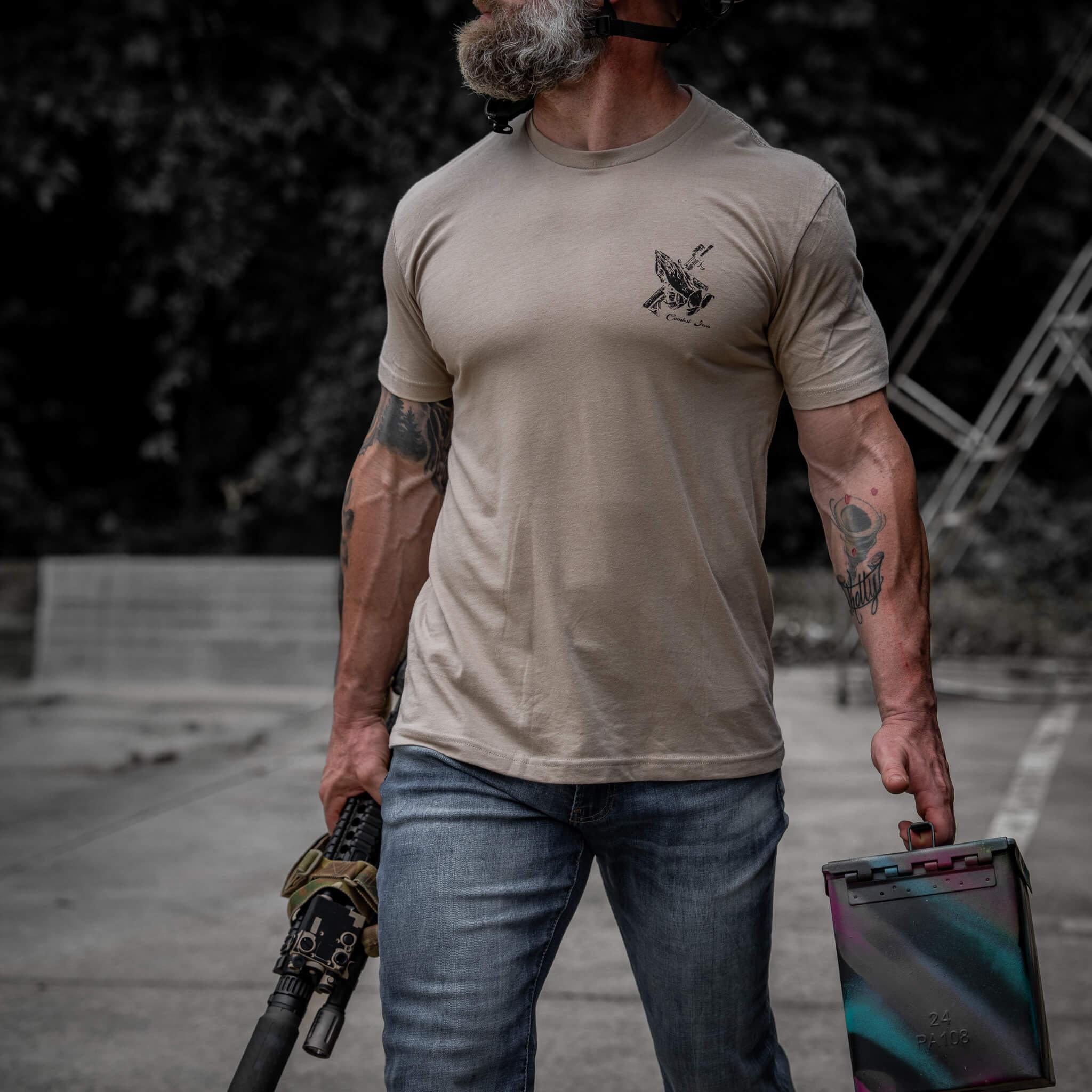 In Guns We Trust Men's T-Shirt - Combat Iron Apparel Co.